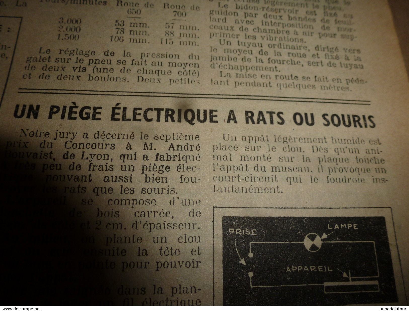 1949 TLSD :Faire ->Kayac démontable;bicyclette-moteur;Piège a rat élec;Multi-Transfo;Lunette astronomique;Radiateur,etc