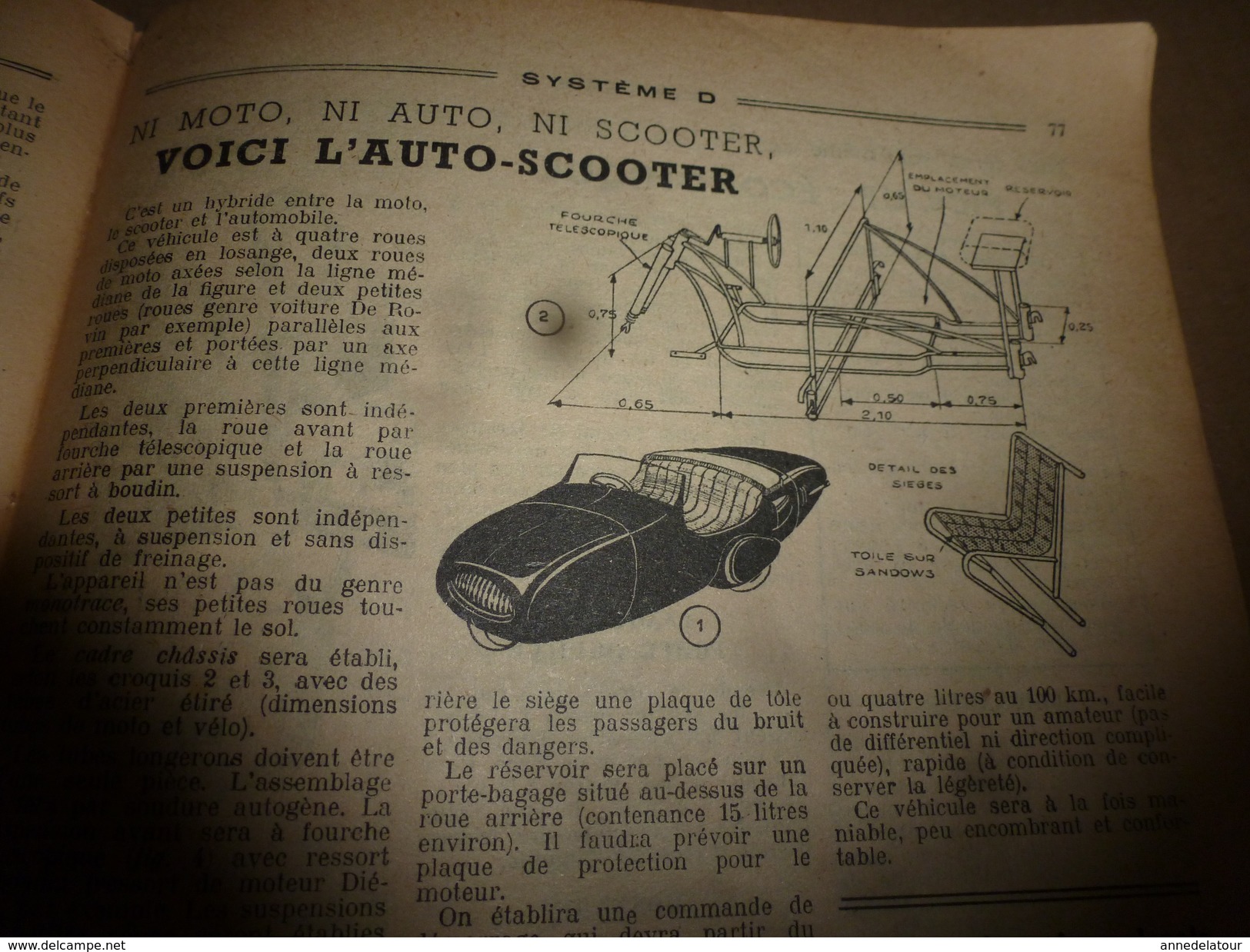1950 TLSD :Faire ->Auto-scooter;Antivol-pomp;Moteur-élec;Trotinette-pédale;Cabane Multi-usages;Déco De Vieux Tuyaux,etc - Basteln