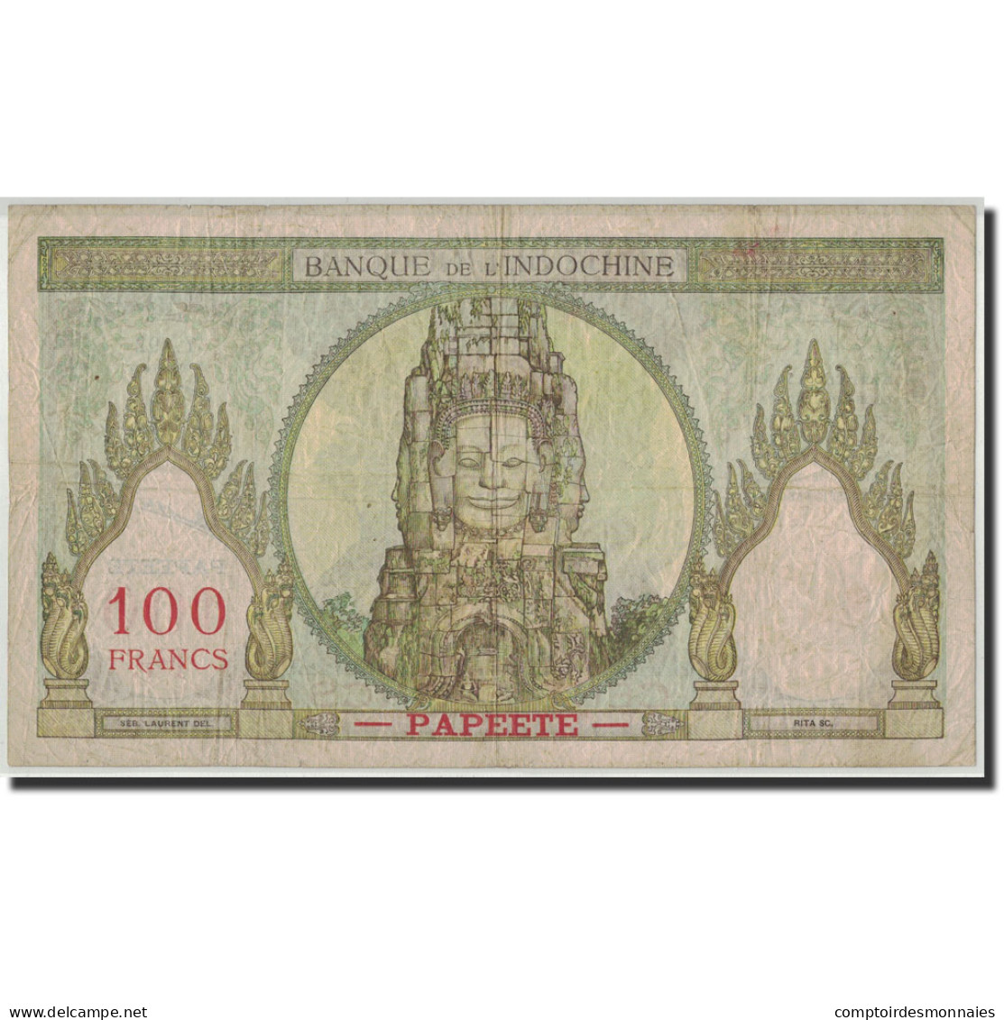 Billet, Tahiti, 100 Francs, Undated (1939-65), KM:14d, TB - Papeete (Französisch-Polynesien 1914-1985)