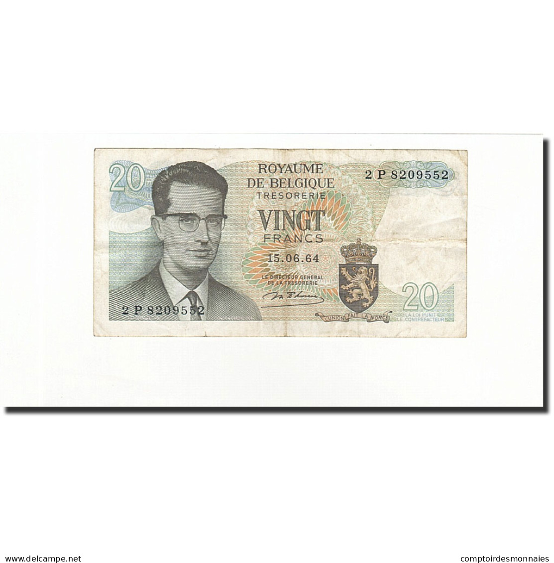 Billet, Belgique, 20 Francs, 1964-06-15, KM:138, TB - 20 Francos