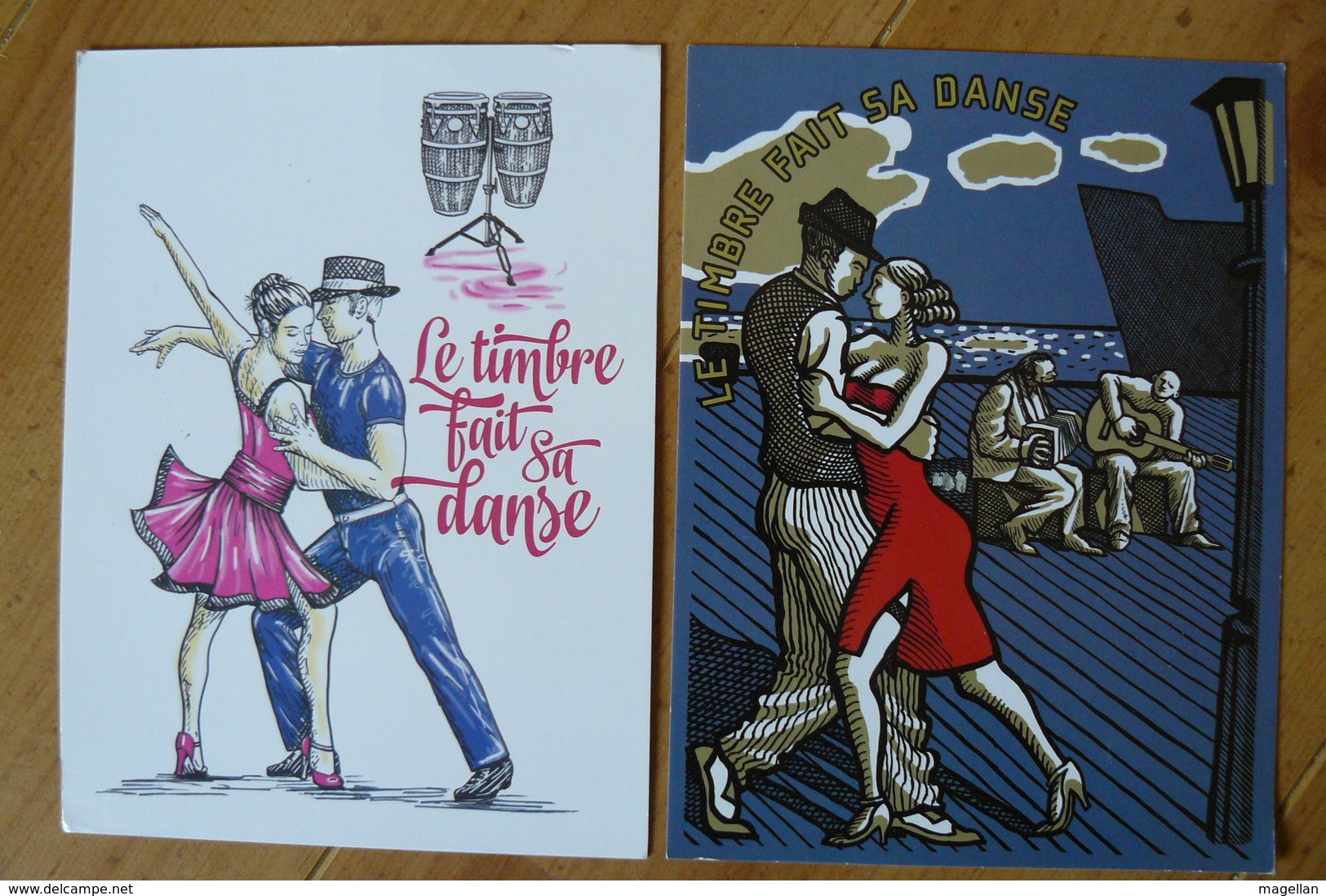 France - PAP - Le Timbre Fait Sa Danse - 2 Cartes-Postales Différentes - Salsa & Tango - PAP:  Varia (1995-...)