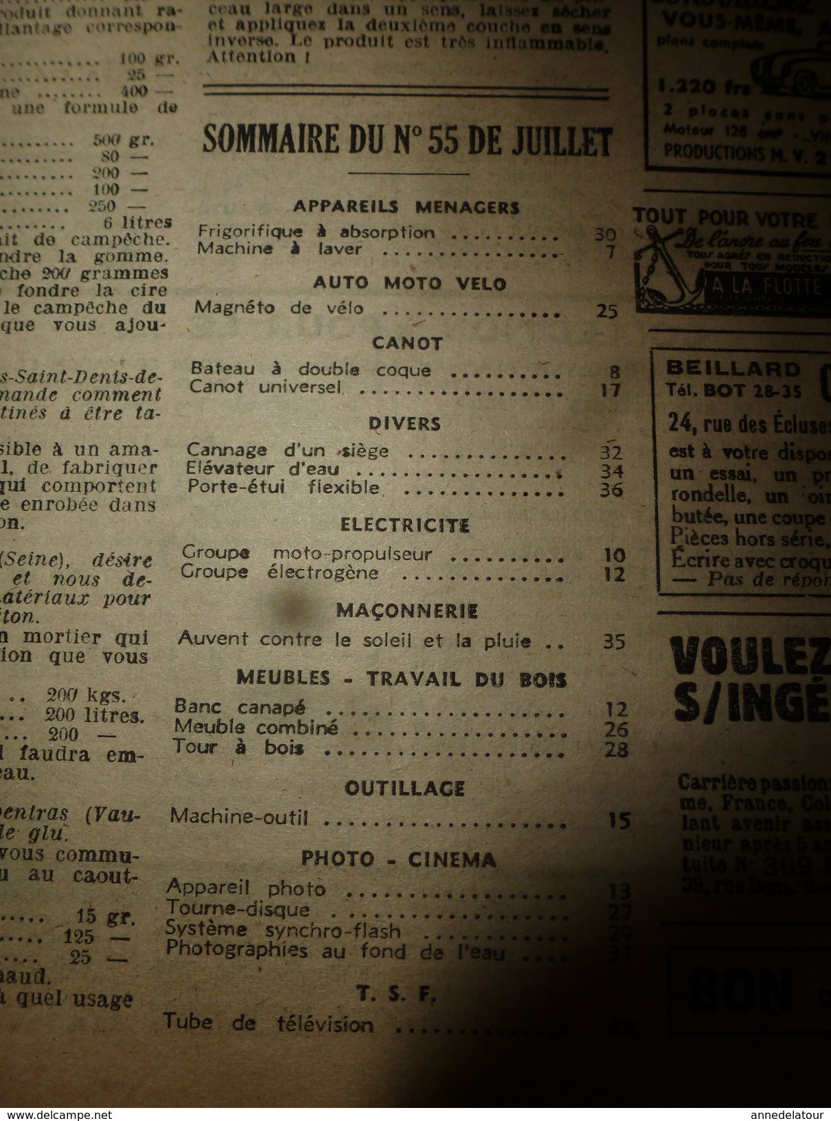 1950 TLSD :Faire ->Bateau à Double Coque;Canot Universel;Cannage De Siège;Photos Dans L'eau;TSF;Groupe Hors-bord; Etc - Do-it-yourself / Technical