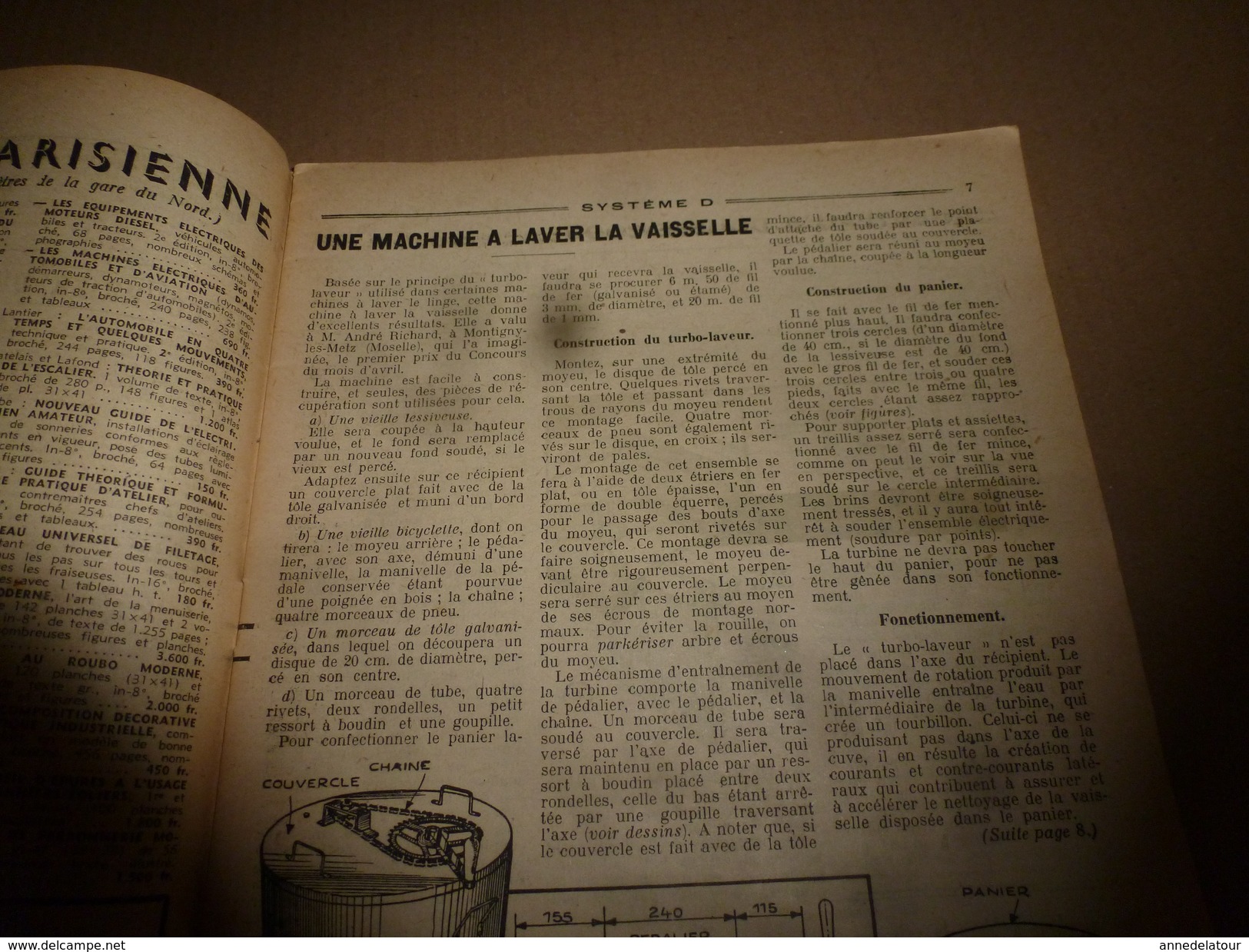 1950 TLSD :Faire ->Bateau à double coque;Canot universel;Cannage de siège;Photos dans l'eau;TSF;Groupe hors-bord; etc