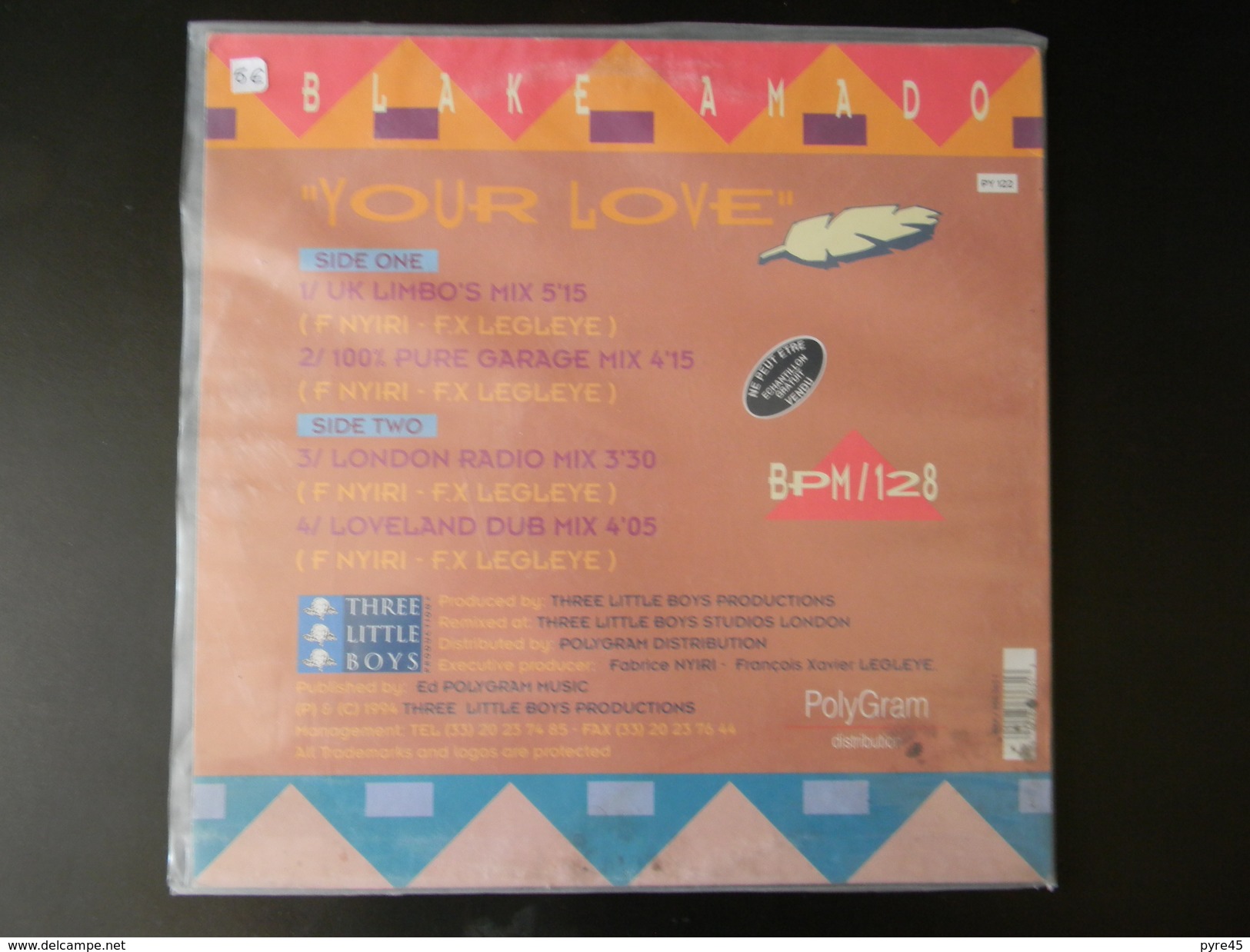 MAXI 45 TOURS BLAKE AMADO POLYGRAM 853363 YOUR LOVE - 45 T - Maxi-Single