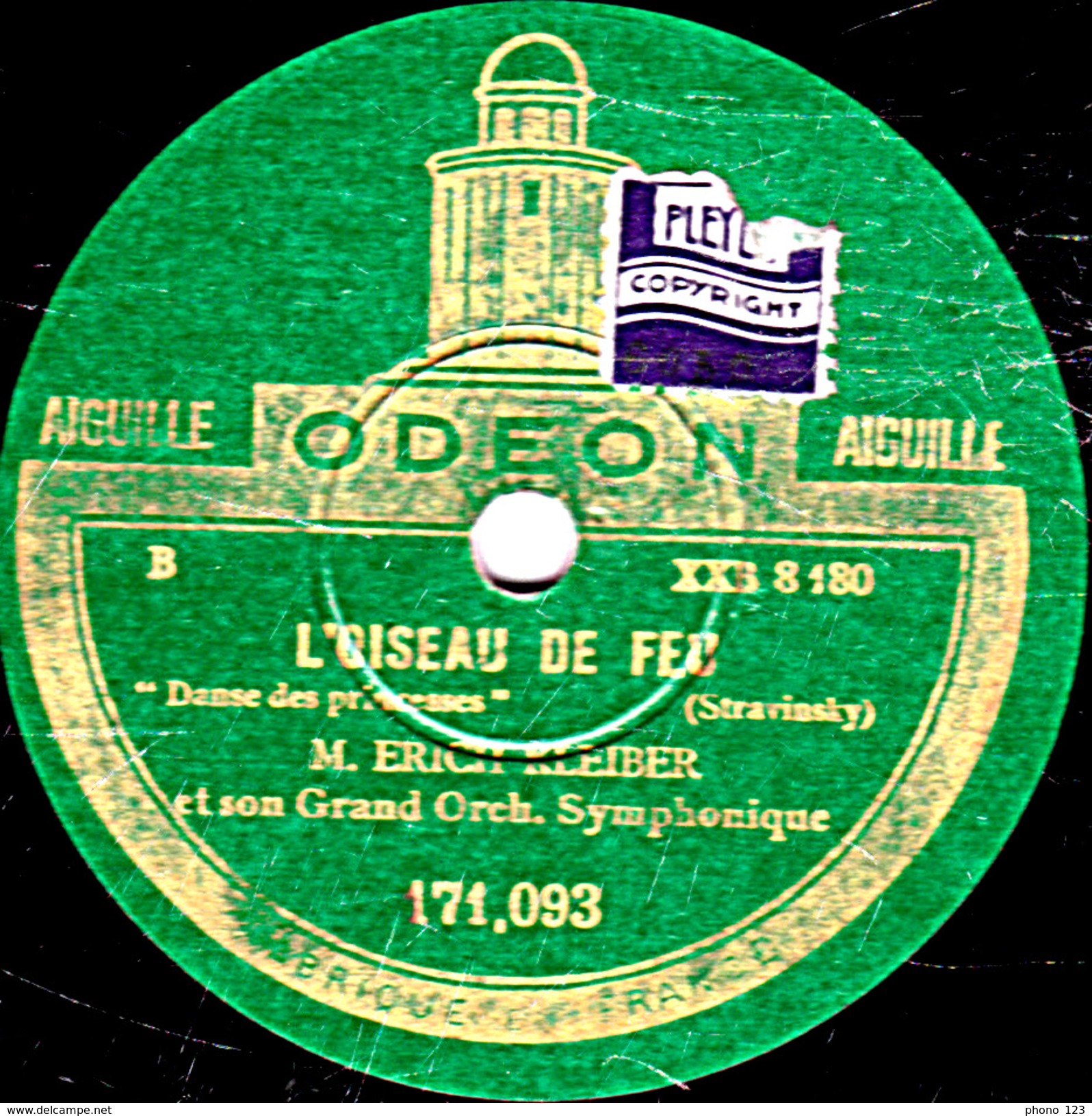 78 T - 30 Cm. - état B -  ORCHESTRE SYMPHONIQUE - L"OISEAU DE FEU "Prélude" "Danse Des Princesses" - 78 T - Disques Pour Gramophone