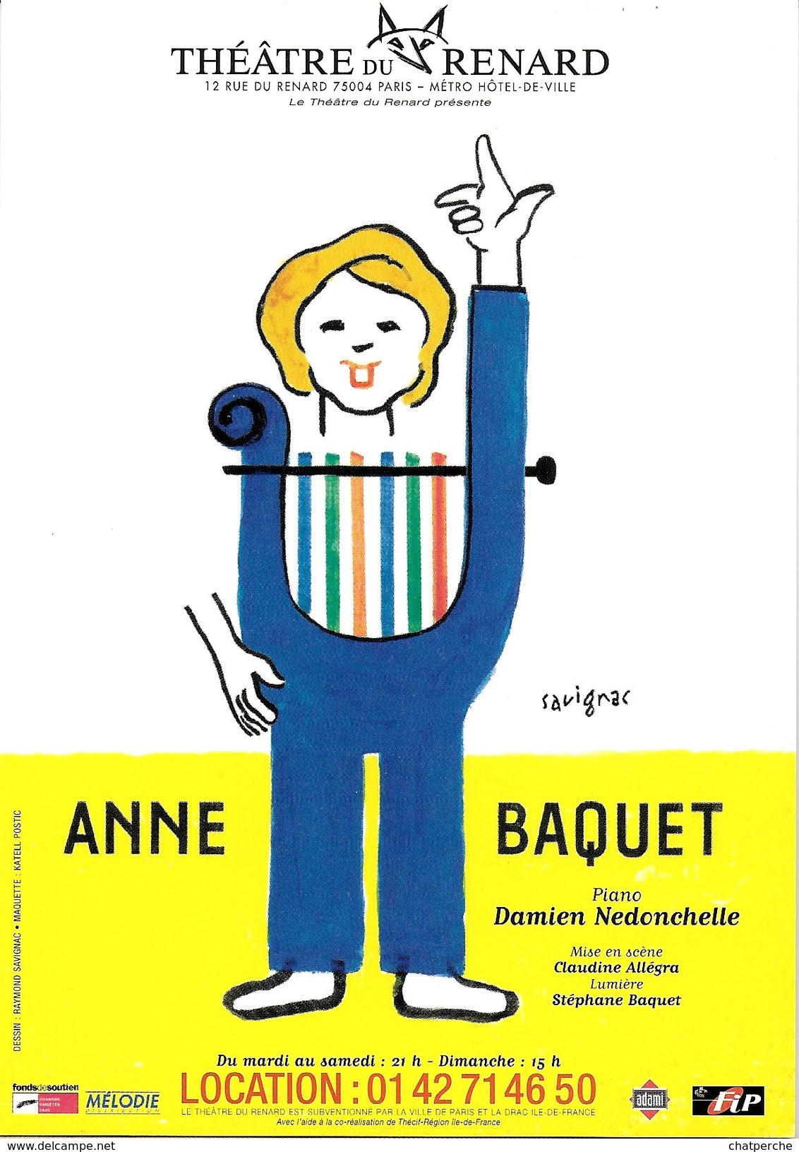 ILLUSTRATEUR SAVIGNAC ANNE BAQUET  THEATRE DU RENARD EDIT. CART'COM - Savignac