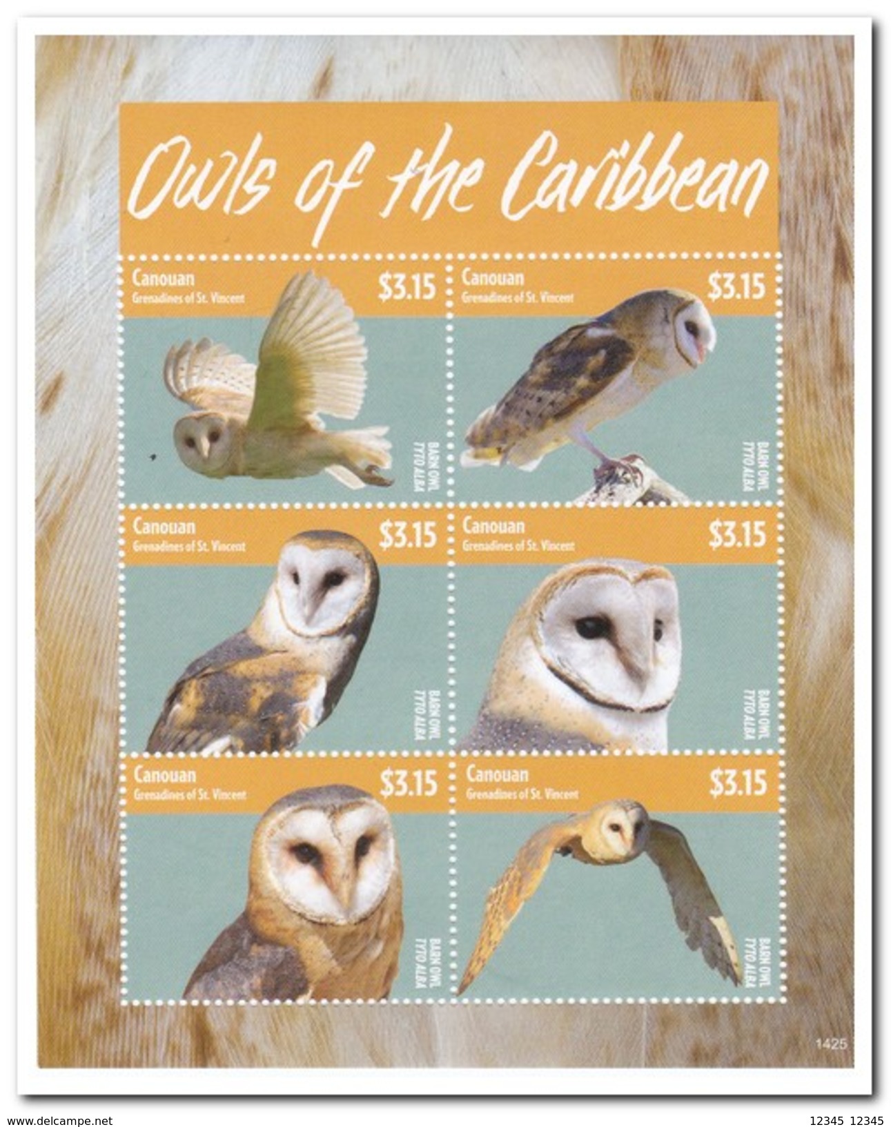 Canouan 2014, Postfris MNH, Owls - St.-Vincent En De Grenadines