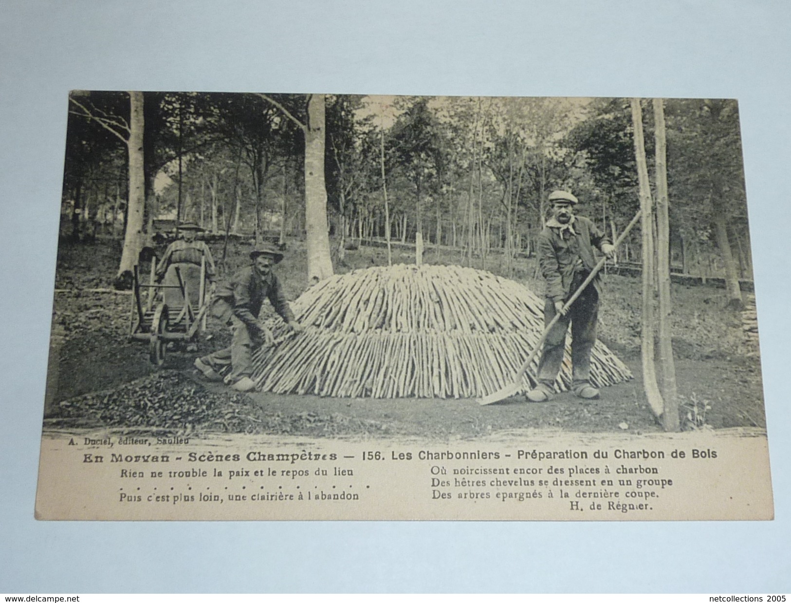 EN MORVAN - SCENES CHAMPETRES - 156 LES CHARBONNIERS PREPARATION DU CHARBON DE BOIS - 58 NIEVRE (V) - Autres & Non Classés