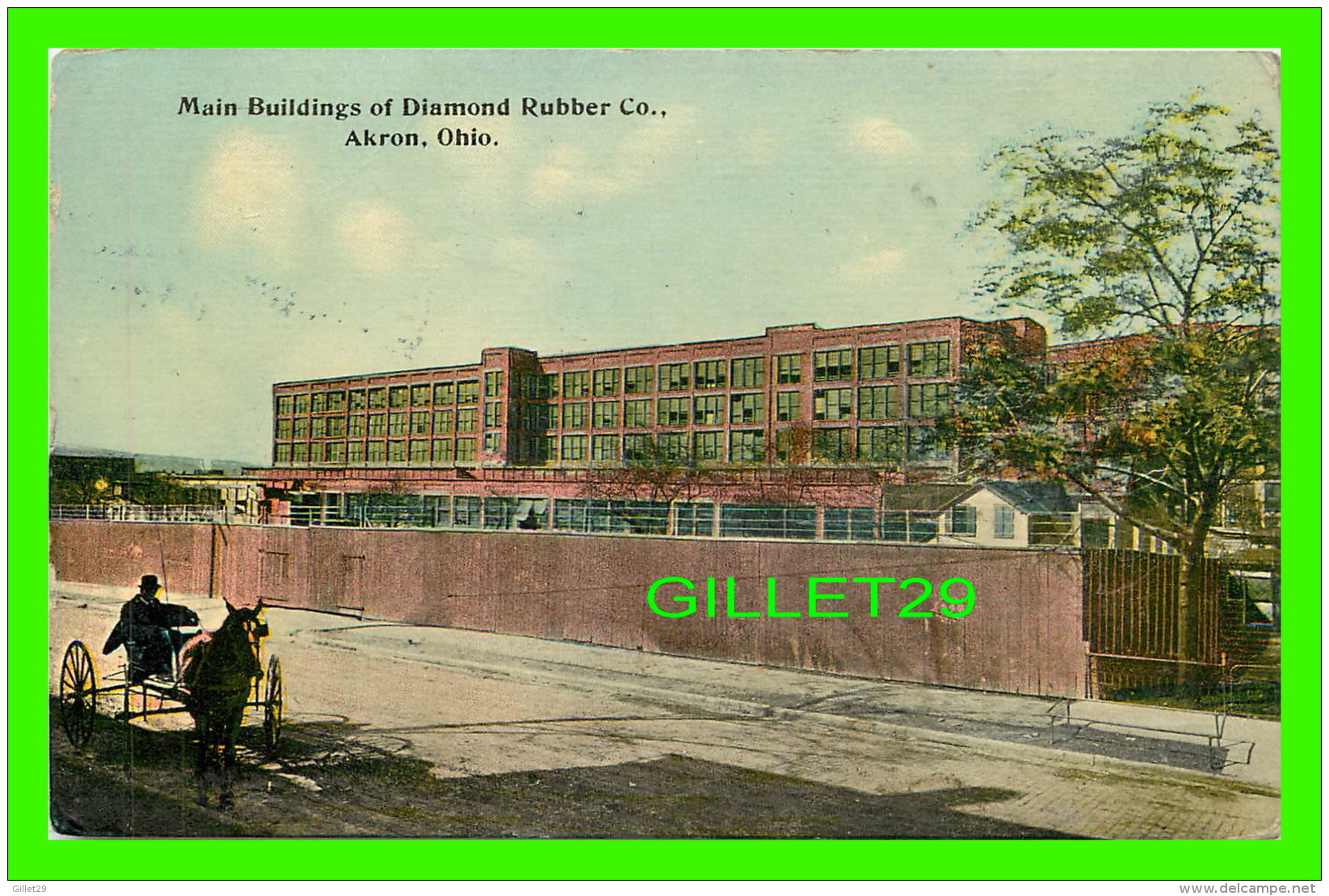 AKRON, OH - MAIN BUILDINGS OF DIAMOND RUBBER CO - ANIMATED - TRAVEL IN 1913 - J. BOUTON &amp; CO - - Akron