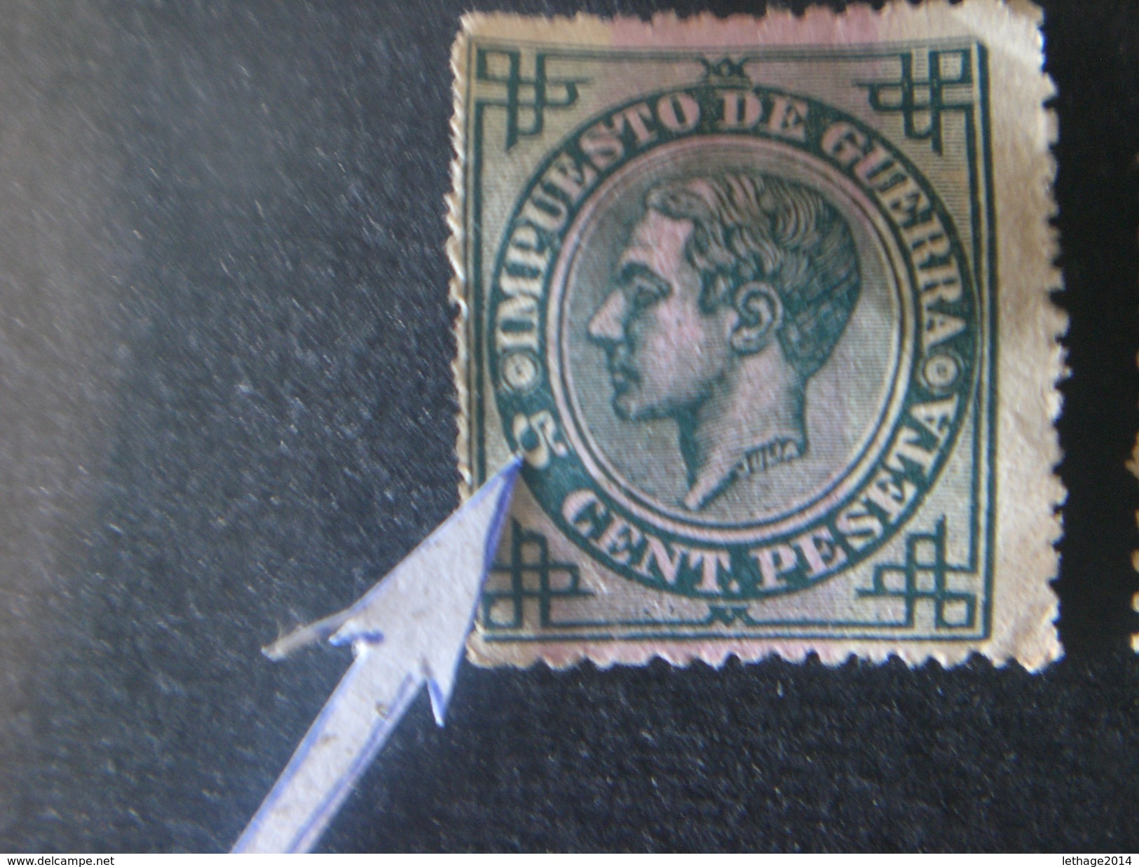 ESPAGNE SPAIN España 1876 ALPHONSE XII ERROR PRINT NUMBER " 5 "  DEFORM - Unused Stamps