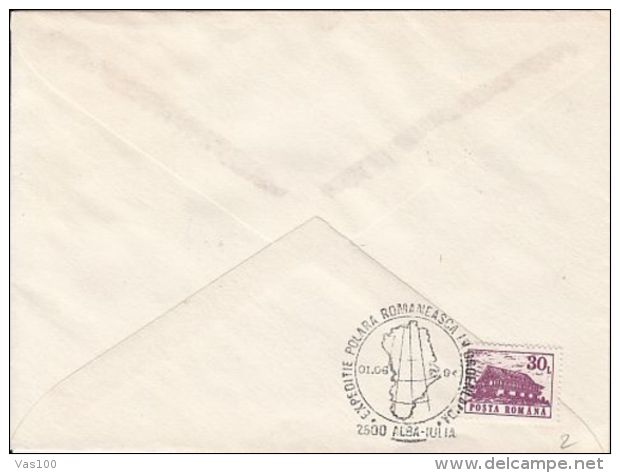 ARCTIC EXPEDITION, ROMANIAN EXPEDITION IN GREENLAND, SPECIAL POSTMARK, BALD EAGLE STAMP ON COVER, 1994, ROMANIA - Expéditions Arctiques