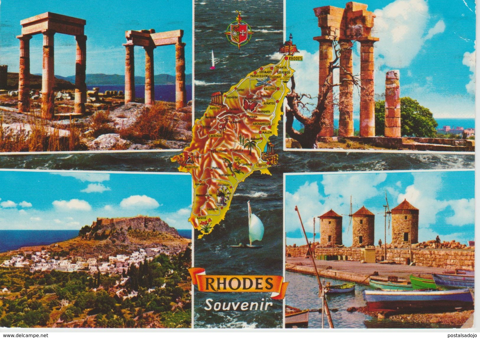 (GRE195) RHODES. RODOS . MAPA. MAP - Grecia