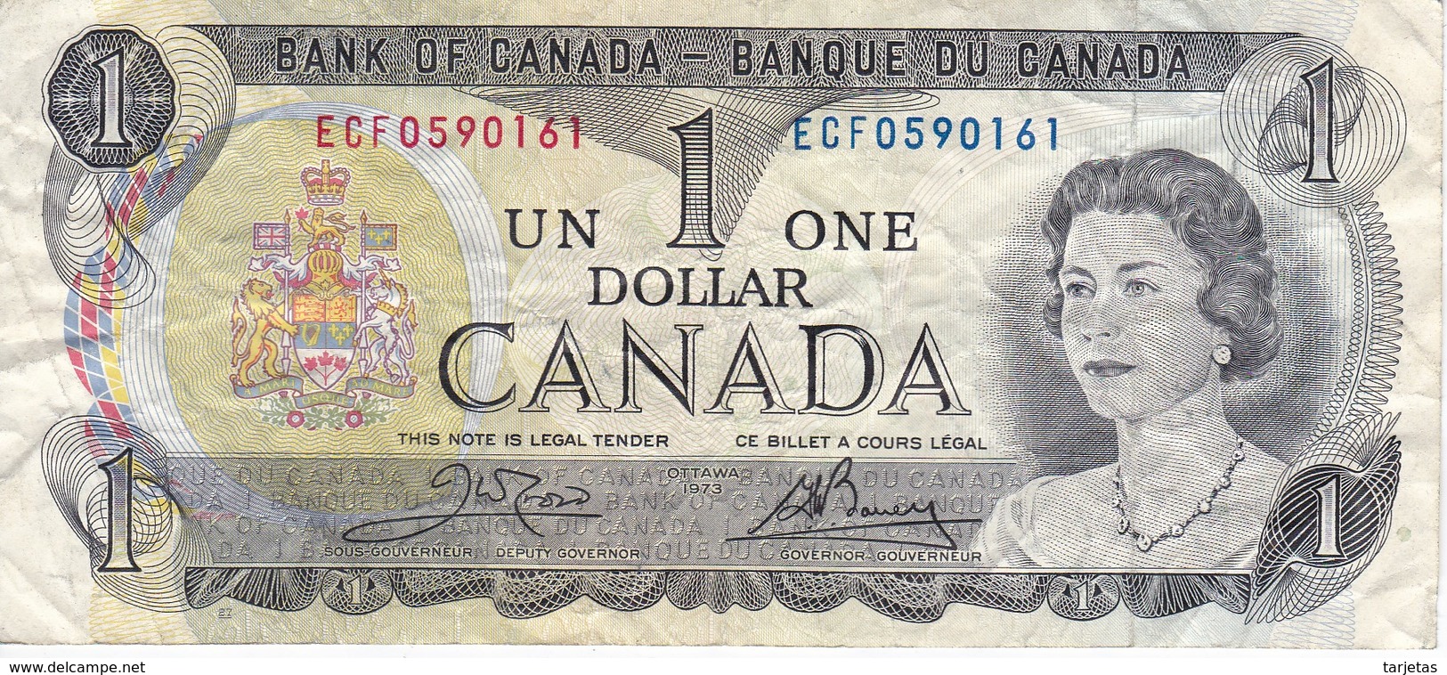 BILLETE DE CANADA DE 1 DOLLAR DEL AÑO 1973  (BANKNOTE) - Canada