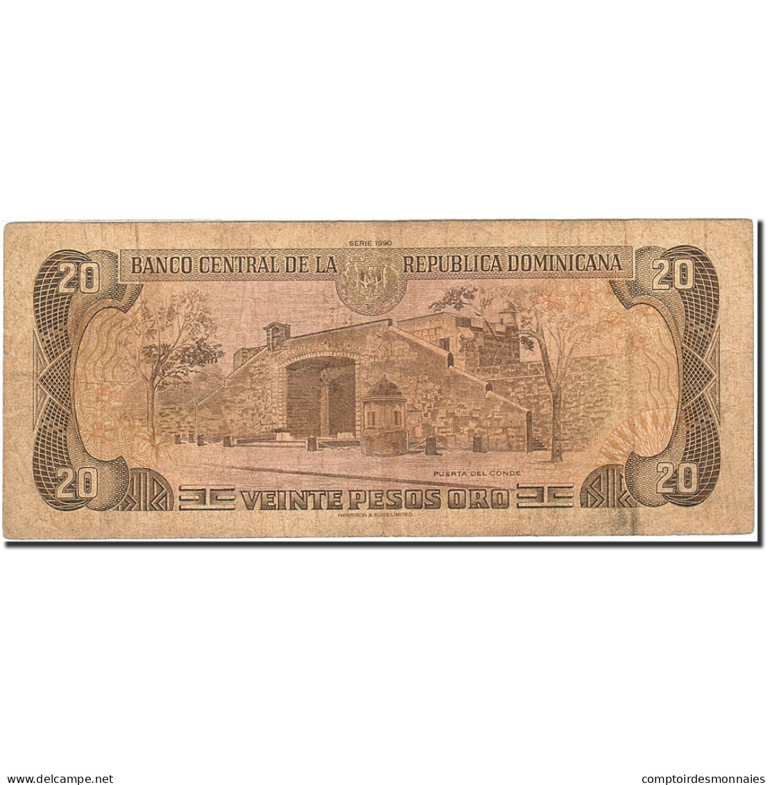 Billet, Dominican Republic, 20 Pesos Oro, 1990, 1990, KM:133, TB - Dominicana