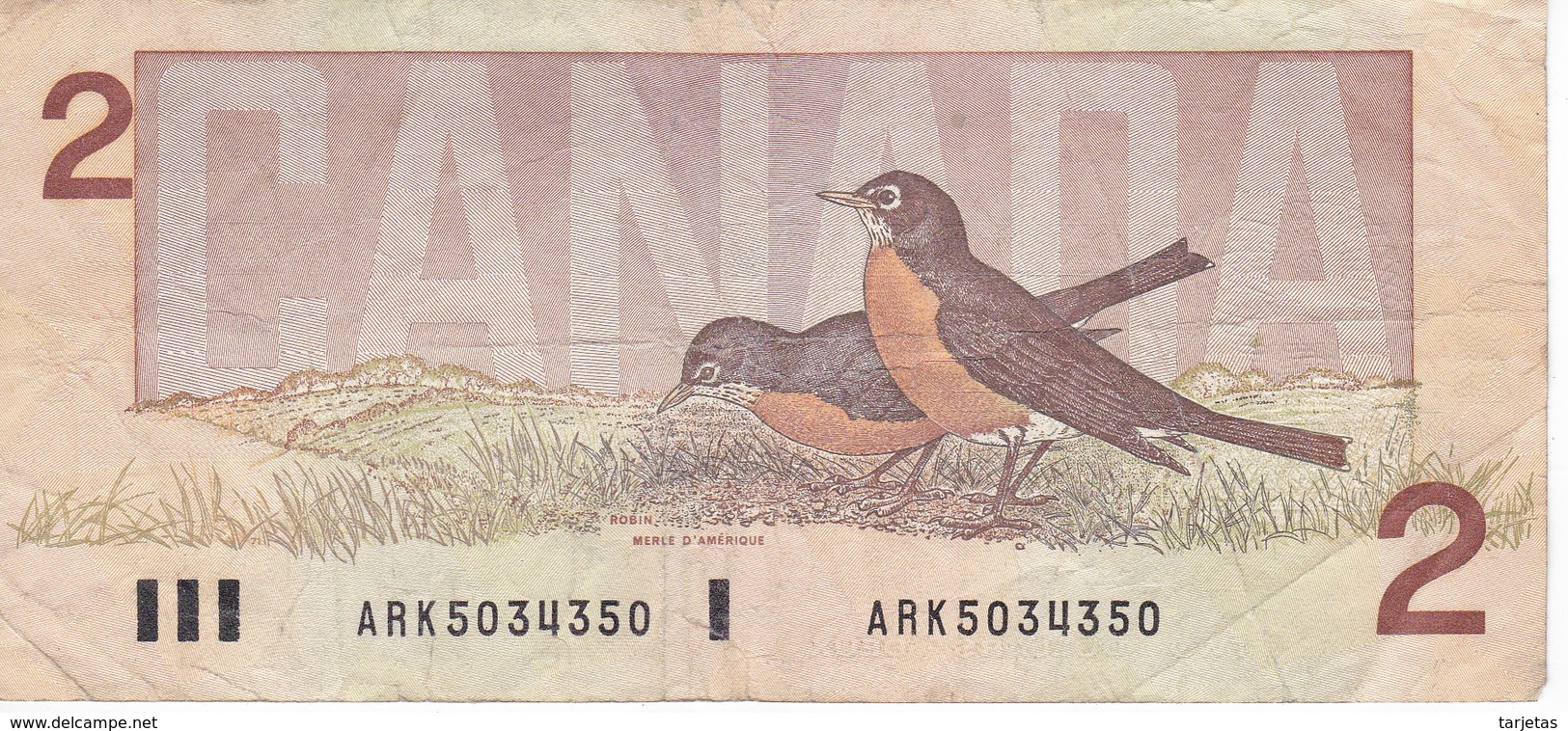 BILLETE DE CANADA DE 2 DOLARES DEL AÑO 1986  (BANKNOTE) - Canada