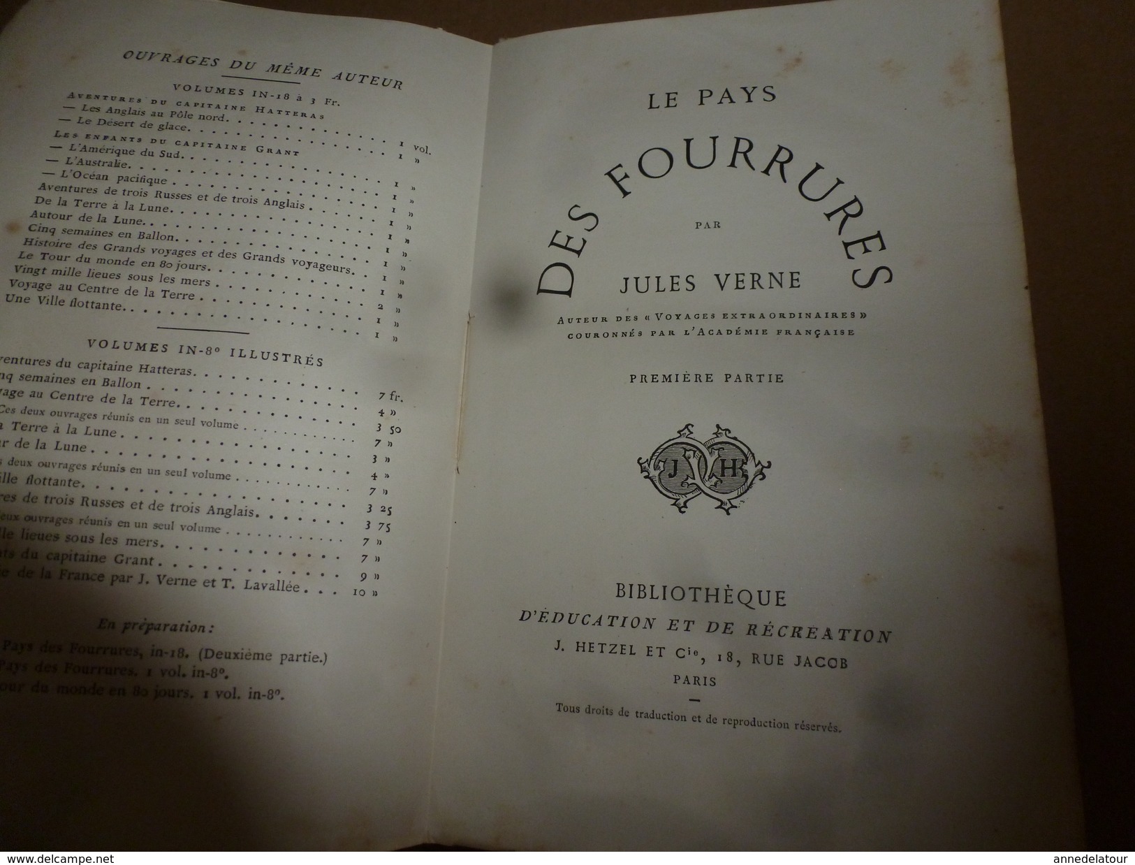 LE PAYS DES FOURRURES , Par Jules Verne --- Edition J. Hetzel Et Cie à Paris - 1801-1900