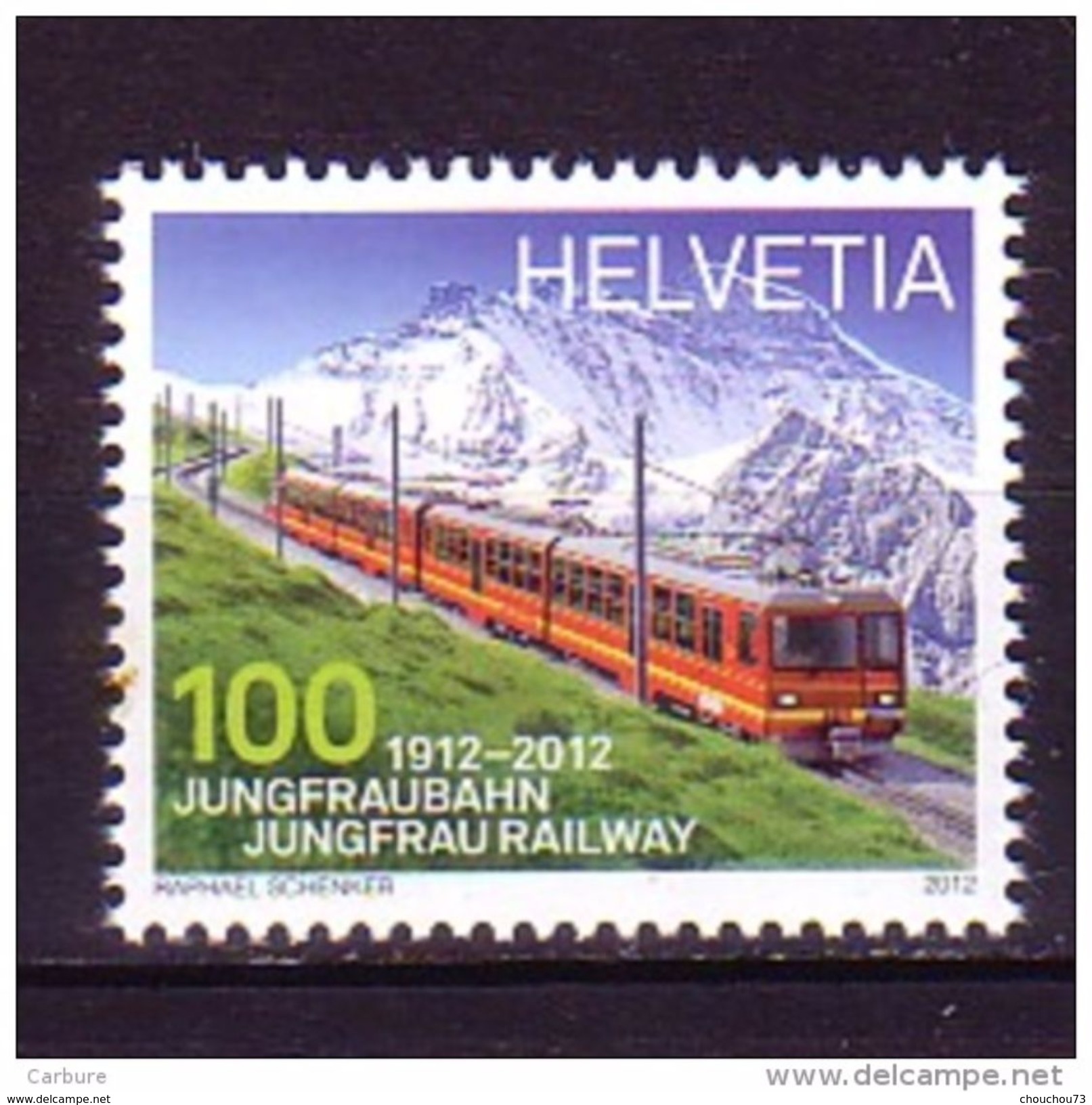 SUISSE OBLITERE - ANNE 2012  - NUMERO YVERT ET TELLIER 2159 - CENTENAIRE DU TRAIN 1912/2012 - Oblitérés