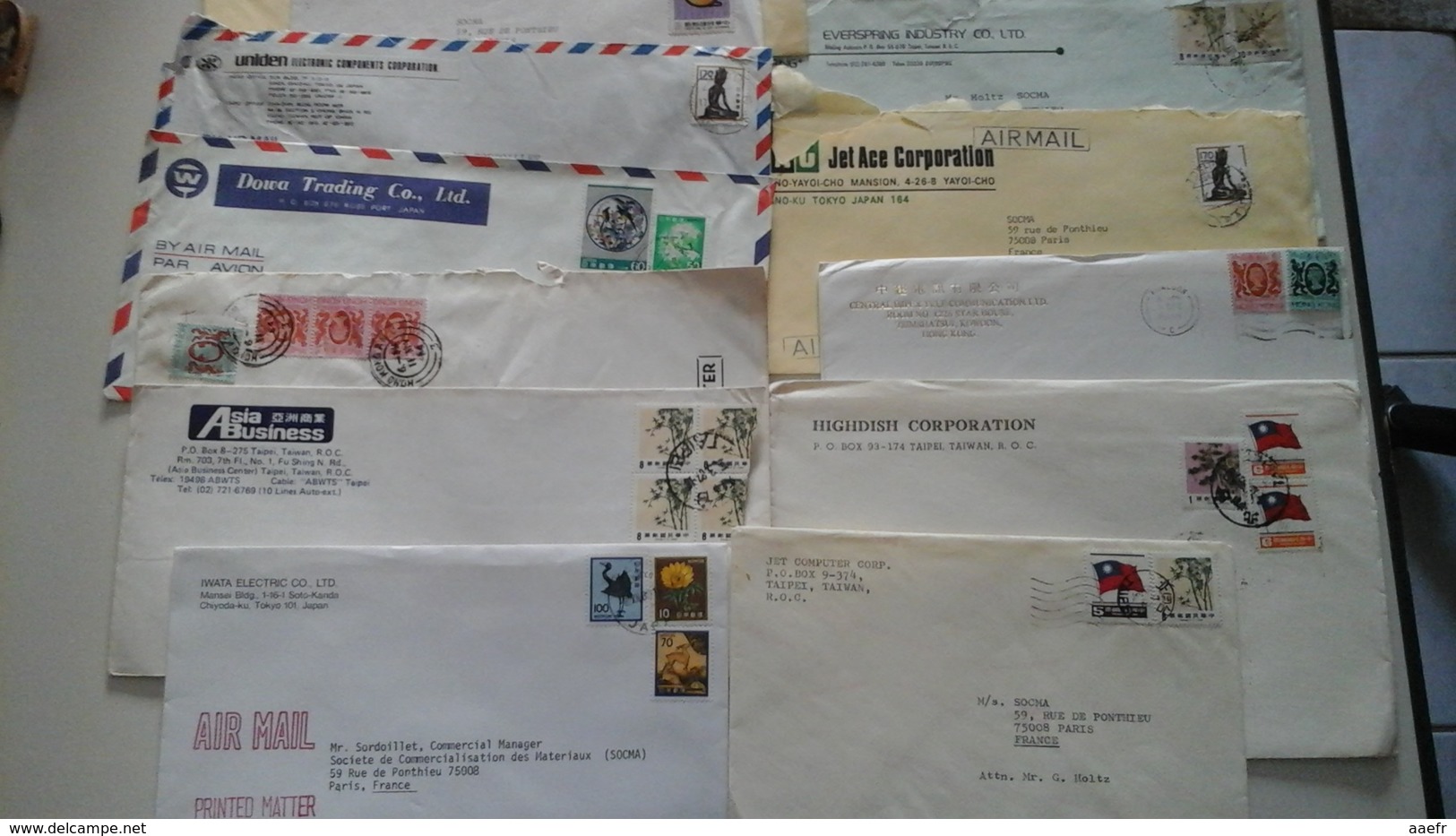 ASIE -  Petit Lot De 28 Enveloppes De Taiwan, Hong-Kong Et Japon - Alla Rinfusa (max 999 Francobolli)