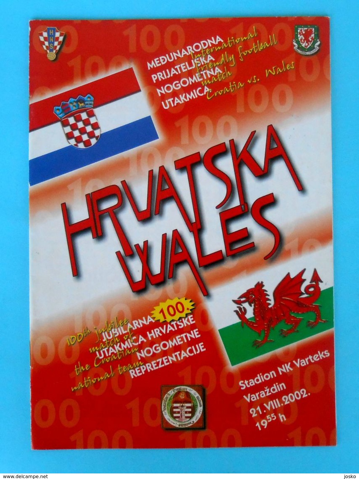 CROATIA V WALES - 2002 Intern. Football Match Programme * Soccer Fussball Programm Calcio Programma Foot - Books
