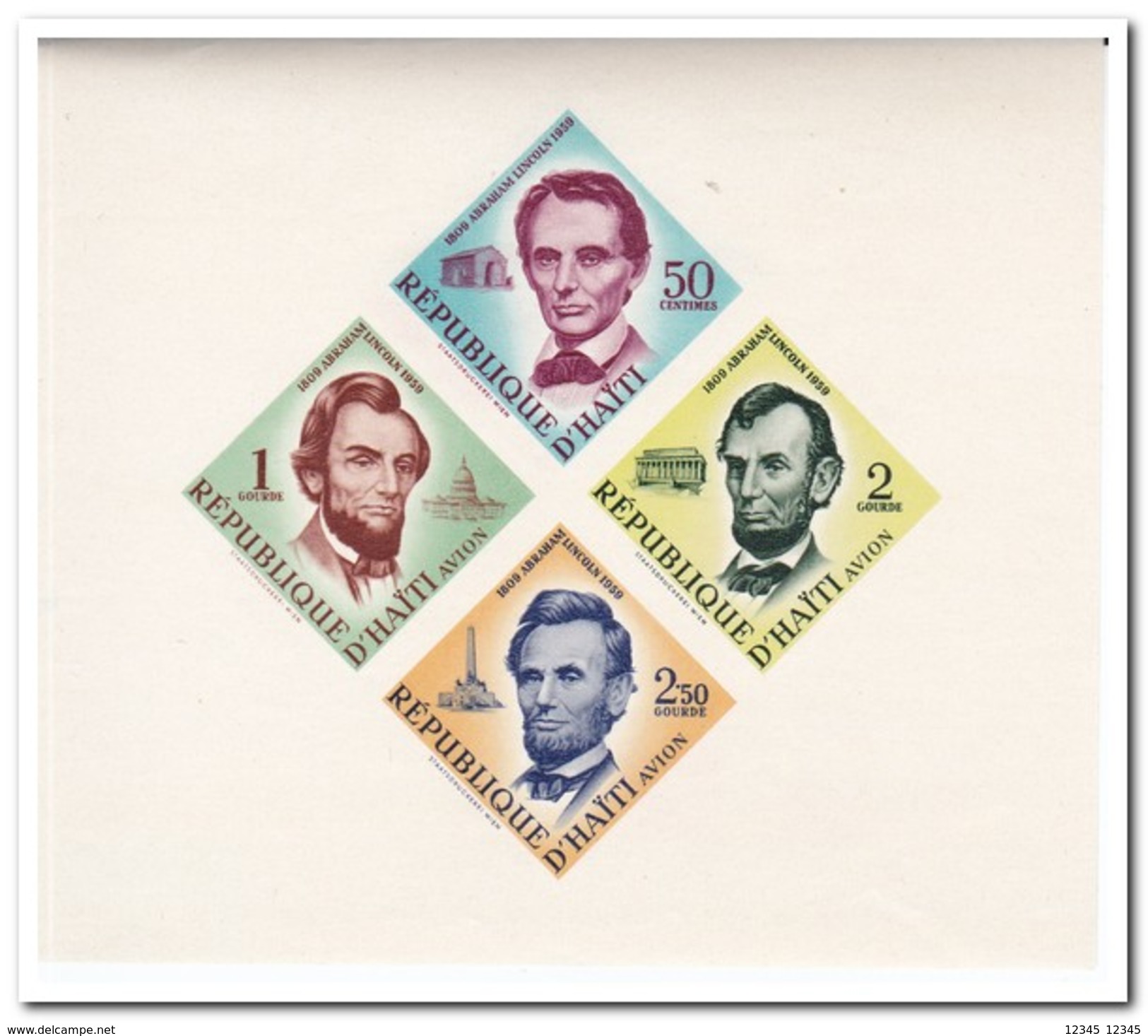 D"Haïti 1959, Postfris MNH, Abraham Lincoln ( See Scan Little Spot ) - Haïti