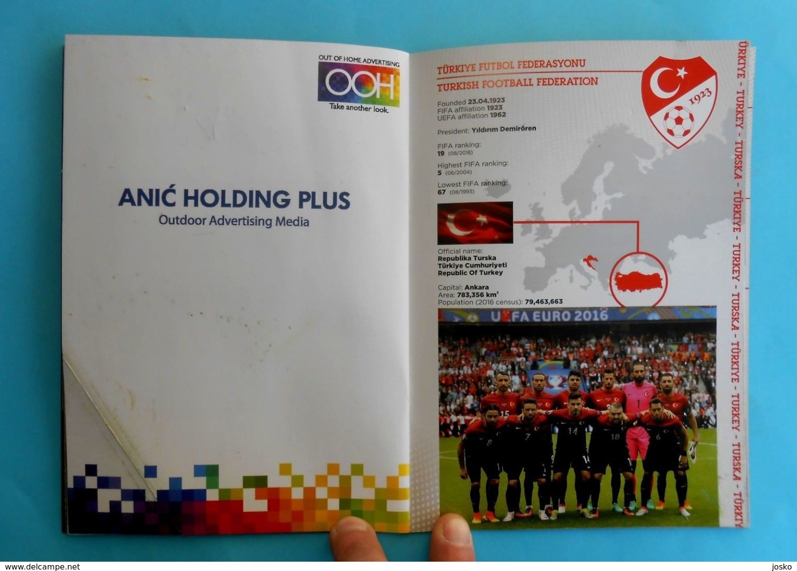 CROATIA v TURKEY - 2018 FIFA WORLD CUP qualif. football match programme * soccer fussball programm calcio programma