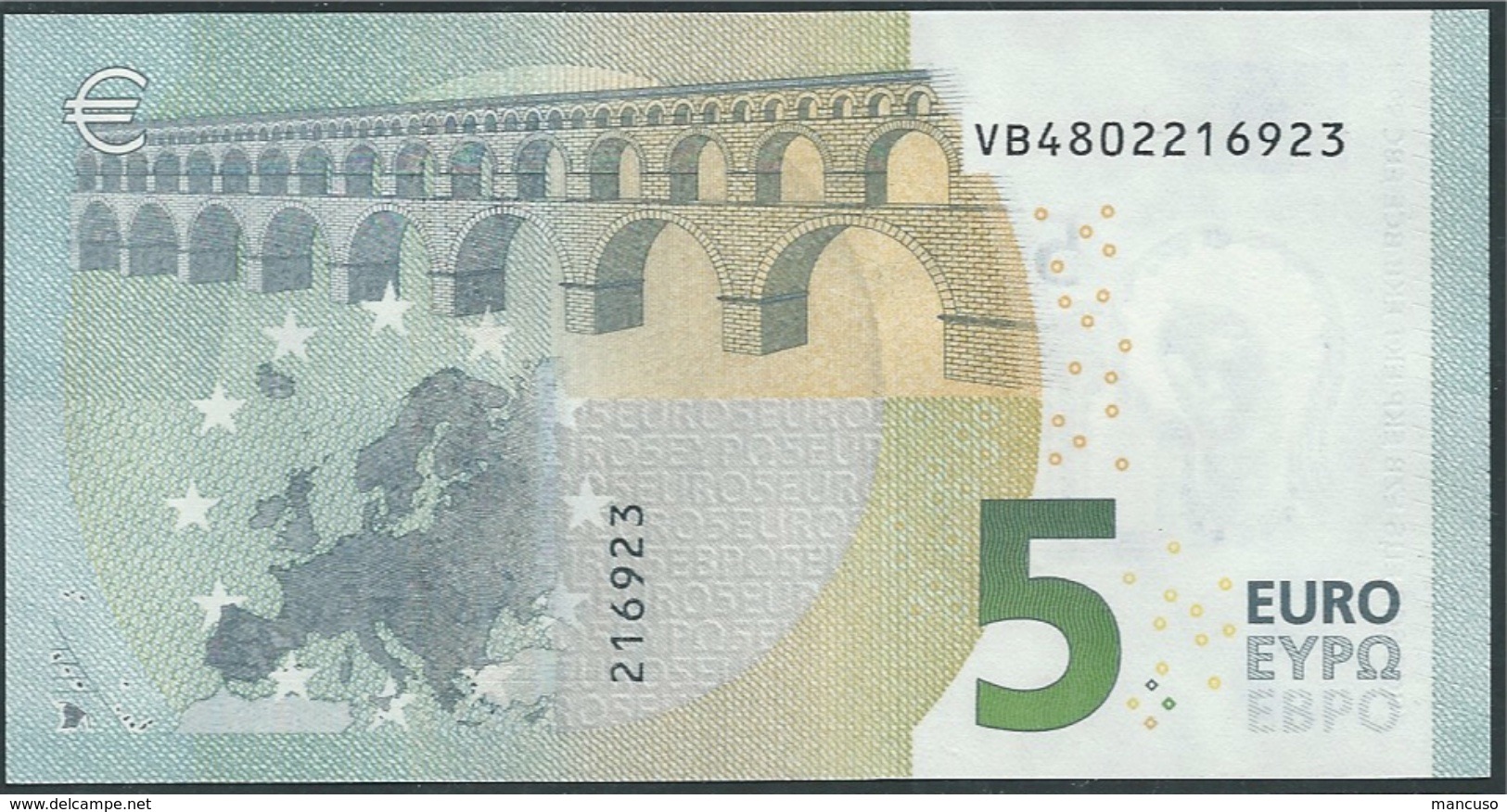 &euro; 5 SPAIN  VB V010 H6  DRAGHI  UNC - 5 Euro