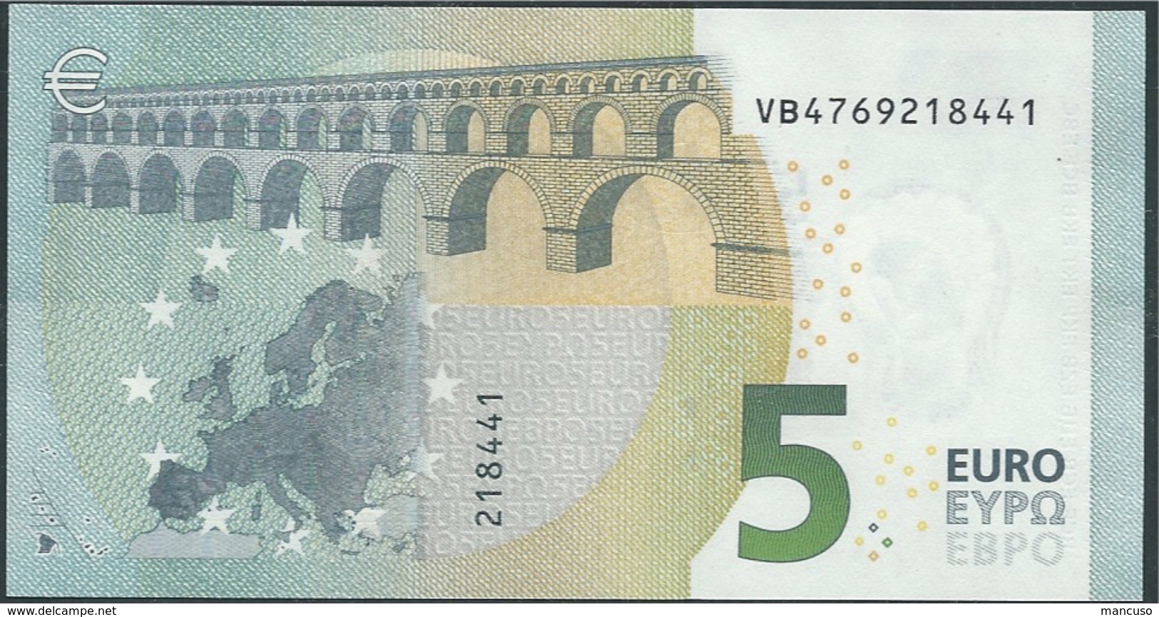 &euro; 5 SPAIN  VB V010 B3  DRAGHI  UNC - 5 Euro