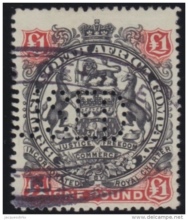 Rhodesia       .    SG     .      73  Perfin      .       O      .   Gebruikt    .    /  .   Cancelled - Zuid-Rhodesië (...-1964)