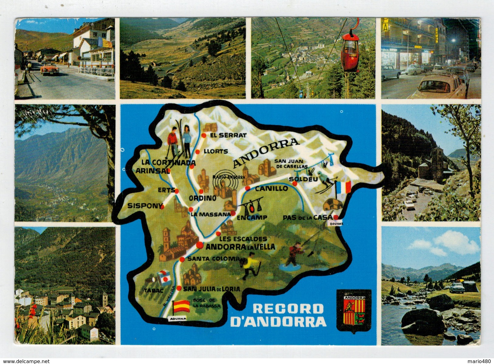 RECORD  D' ANDORRA  (TARGHETTA)      2 SCAN     (VIAGGIATA) - Andorra