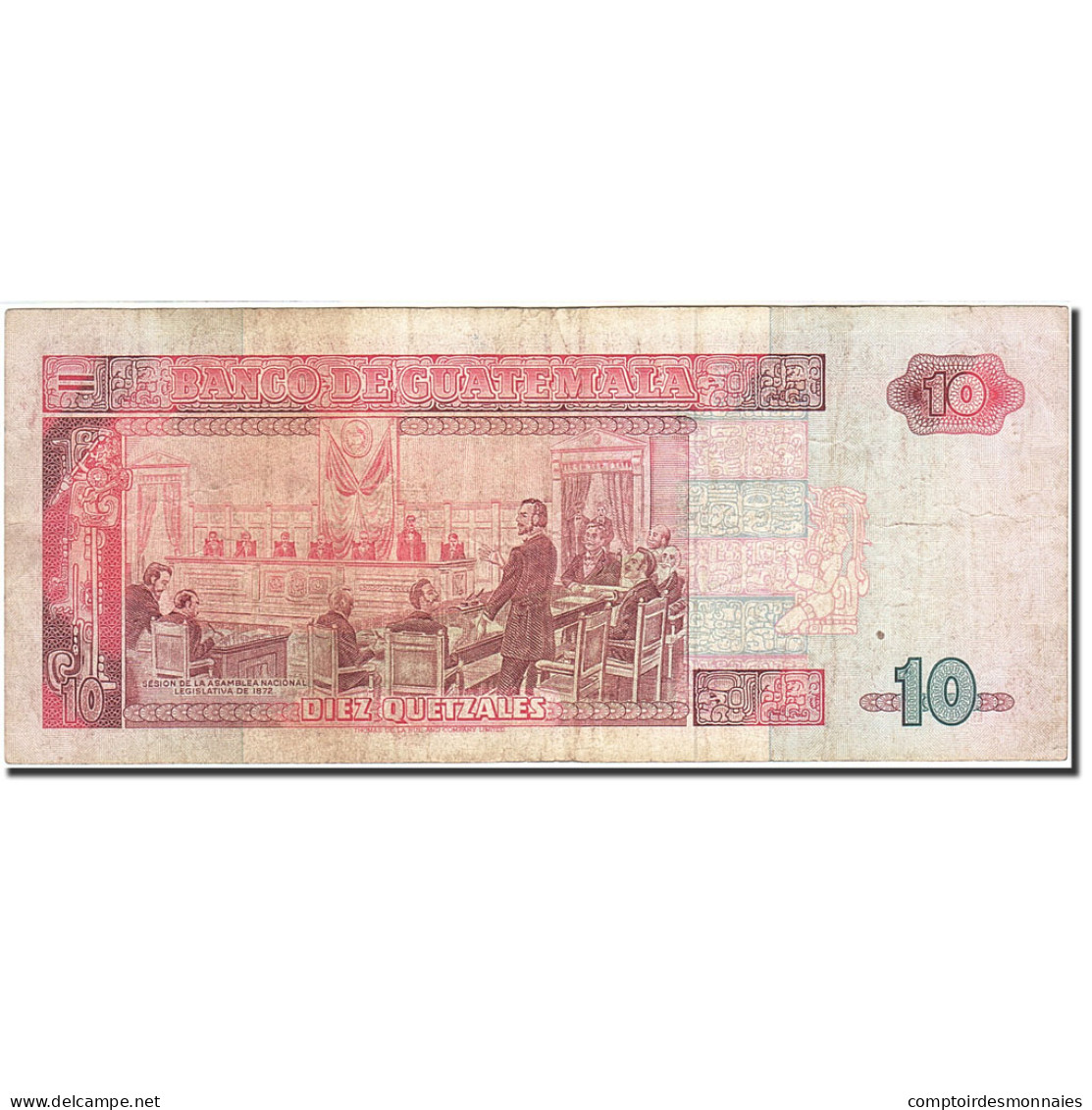 Billet, Guatemala, 10 Quetzales, 1989-1990, 1990-01-03, KM:75b, TTB - Guatemala