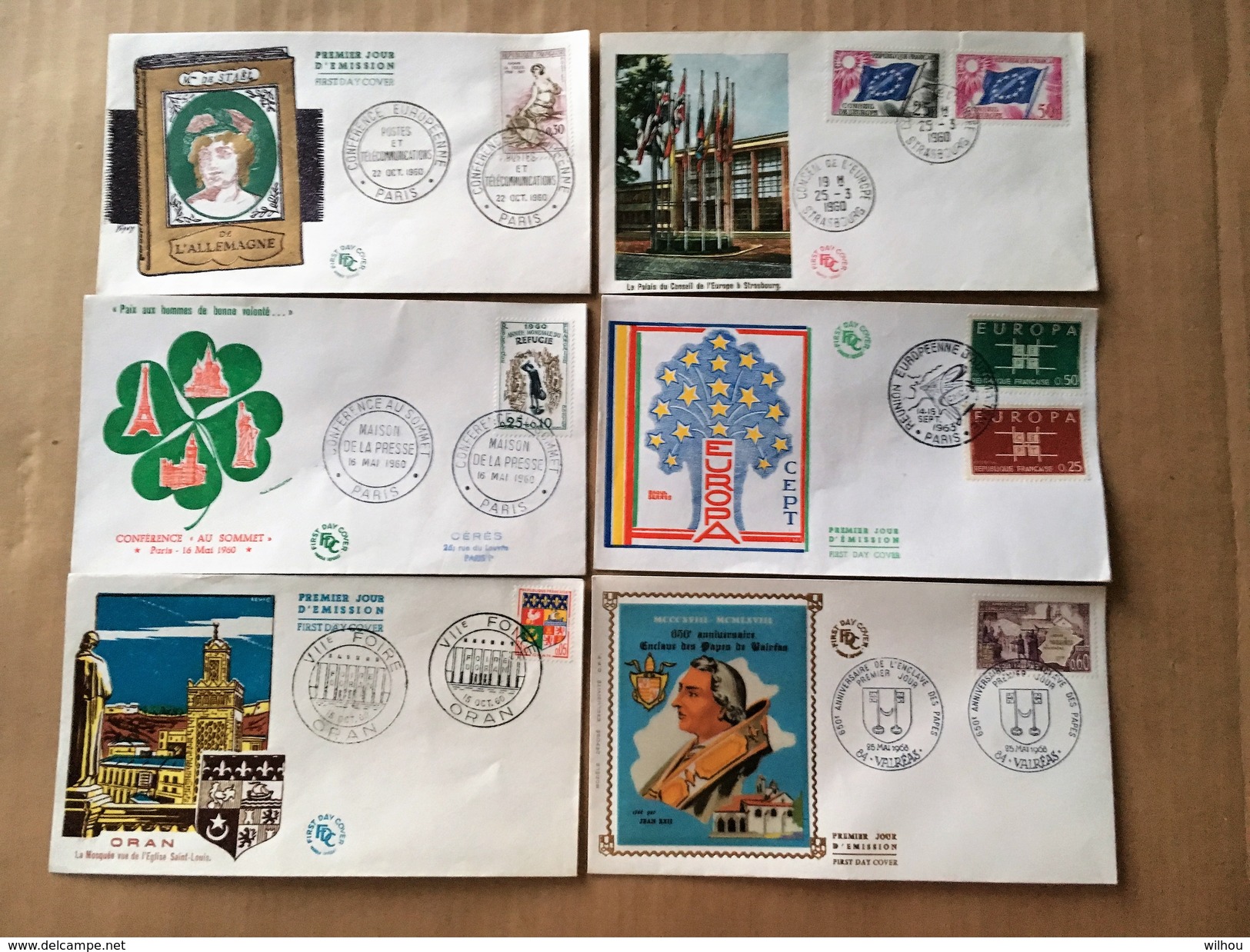 LOT DE 6 FDC 1960-1963-1968 TOUTES DIFFERENTES - 1960-1969