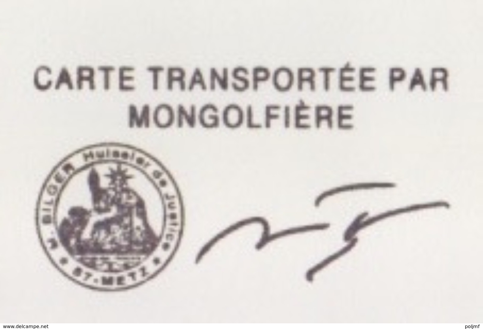 Aérostation, Fraternité 89 Pilâtre De Rozier, 28 Juillet 89, Transporté Par Montgolfière, Cachet D'huissier - Lettres & Documents