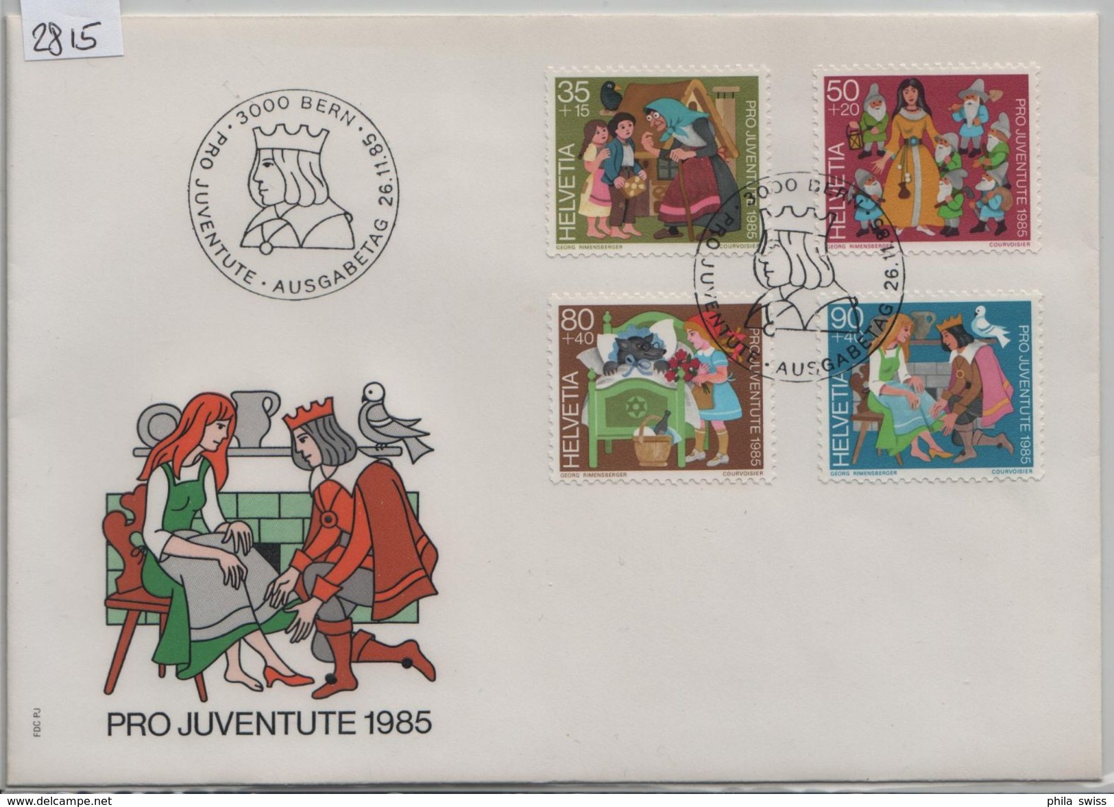 1985 Pro Juventute FDC JJ294-J297/1304-1307 26.11.85 Märchen Contes Grimm - FDC