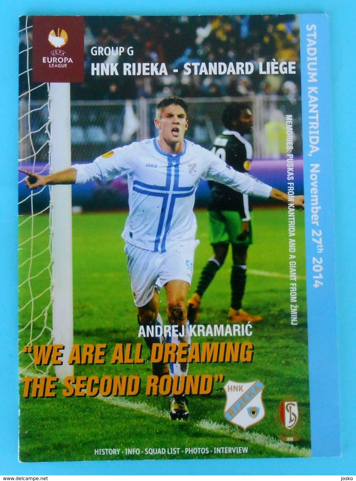 RIJEKA : STANDARD LIEGE - 2014. UEFA EUROPA LEAGUE Official Football Soccer Match Programme Programm Foot Belgium Belgie - Books