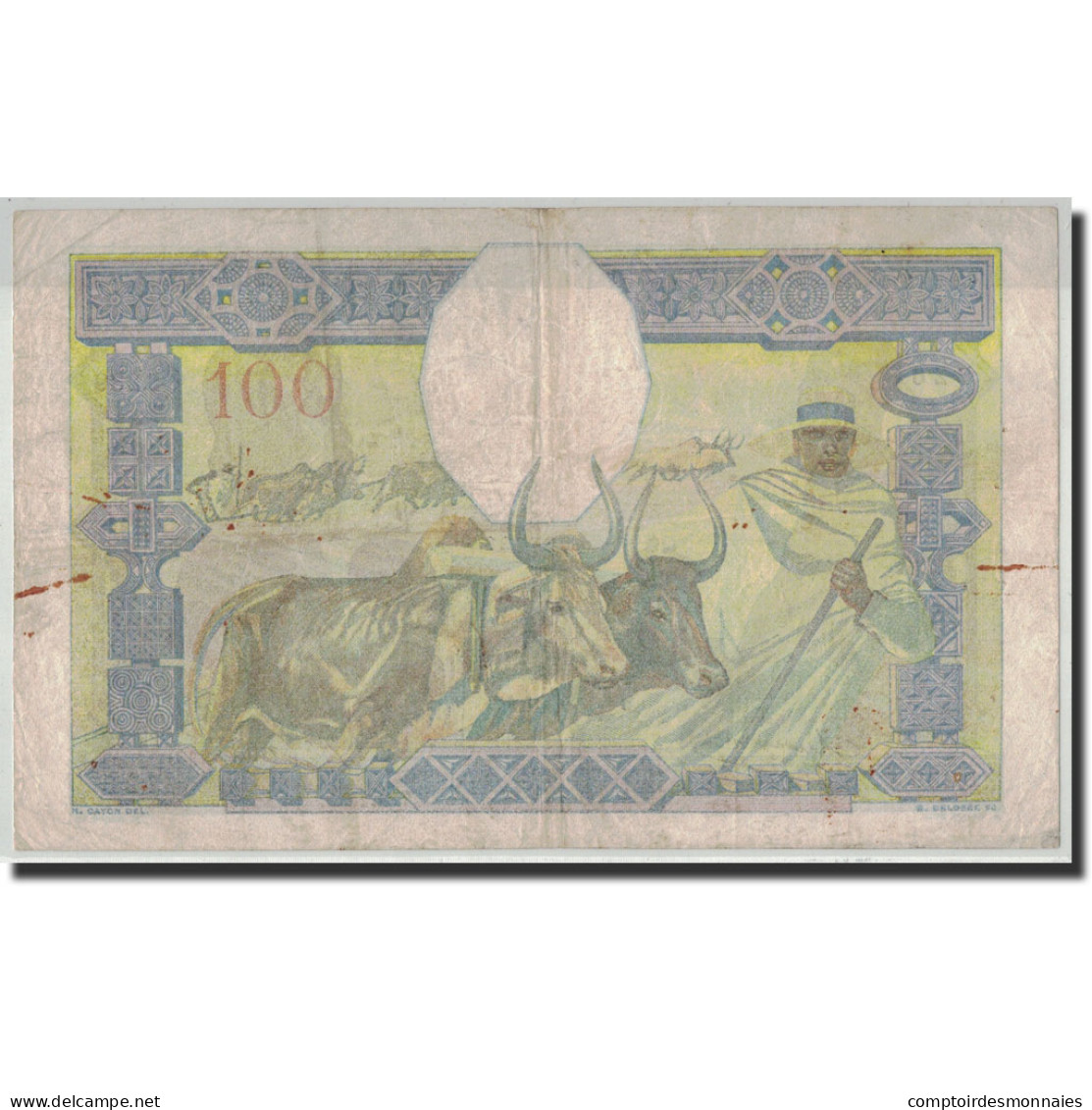 Billet, Madagascar, 100 Francs, Undated (ca.1937), KM:40, TB - Madagascar