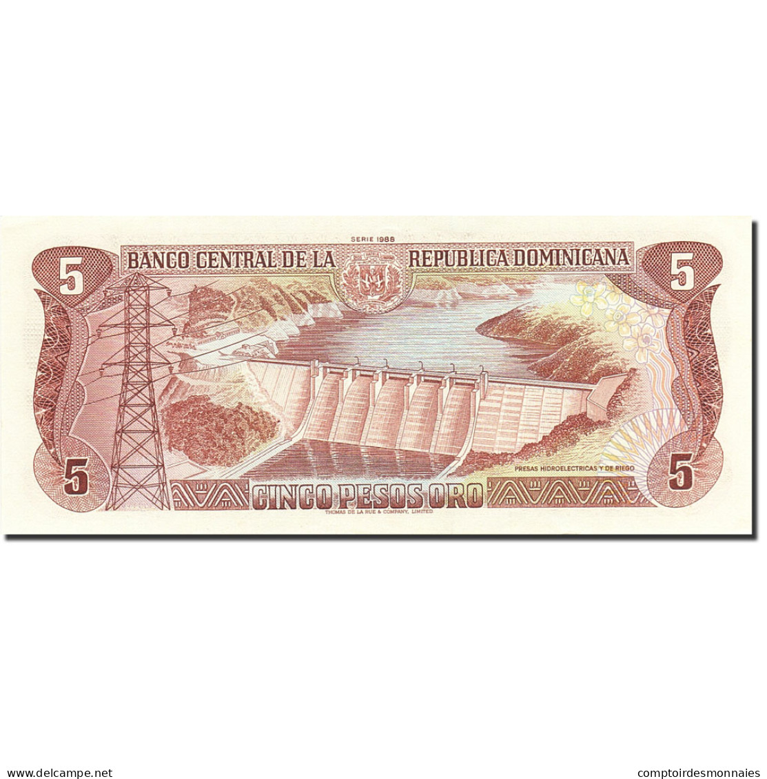 Billet, Dominican Republic, 5 Pesos Oro, 1977-1980, 1988, KM:118c, SUP - Dominicana
