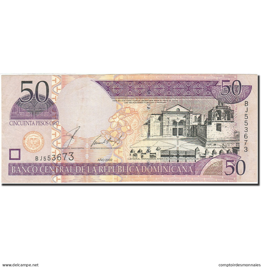 Billet, Dominican Republic, 50 Pesos Oro, 2001-2002, 2002, KM:170b, SUP - República Dominicana