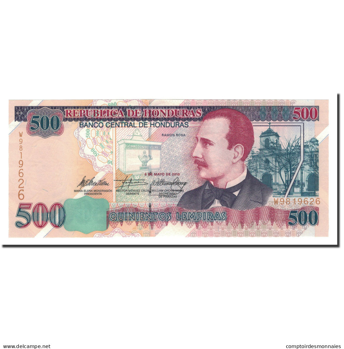 Billet, Honduras, 500 Lempiras, 1995-2010, 2010-05-06, KM:78g, NEUF - Honduras