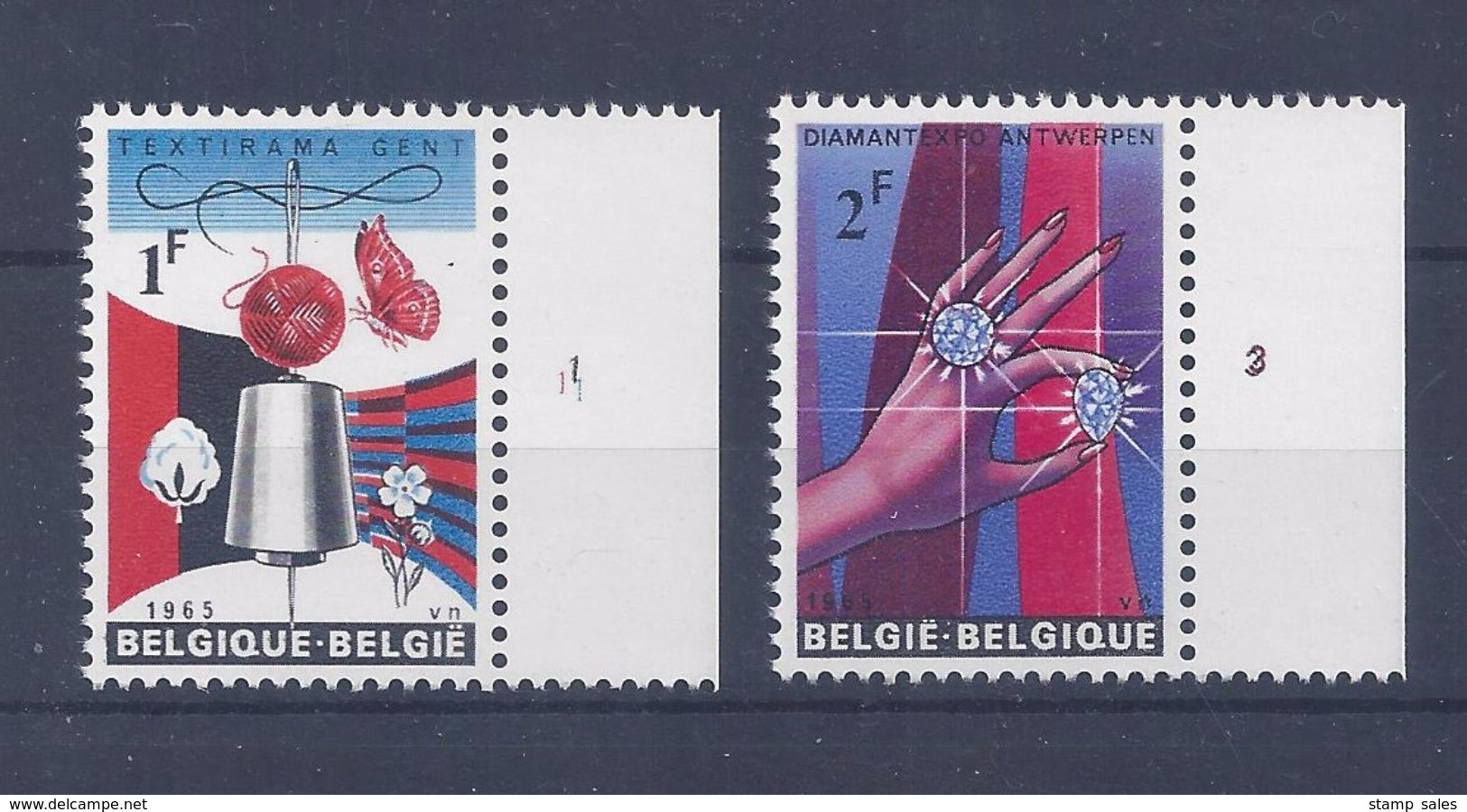 N°1313/1314 PLAATNUMMERS MNH ** POSTFRIS ZONDER SCHARNIER SUPERBE - 1961-1970