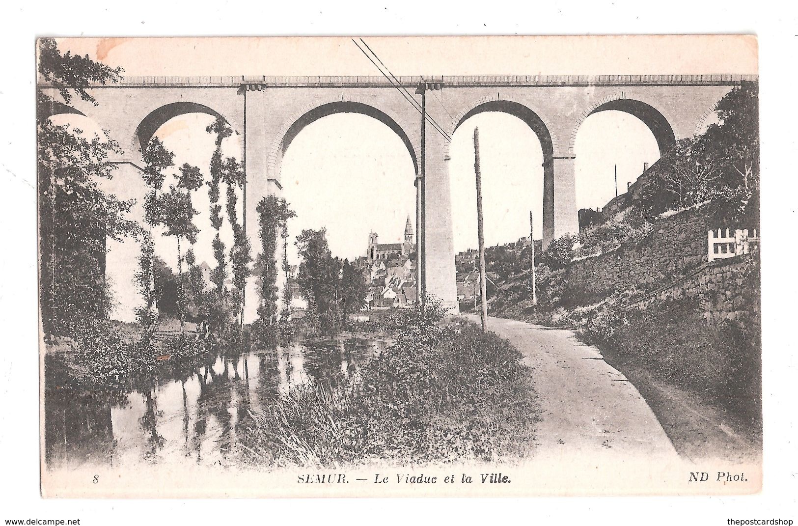 CPA 21 No.8. SEMUR - Le Viaduc Et La Ville  Achat Immédiat French Bridge Viaduct - Semur