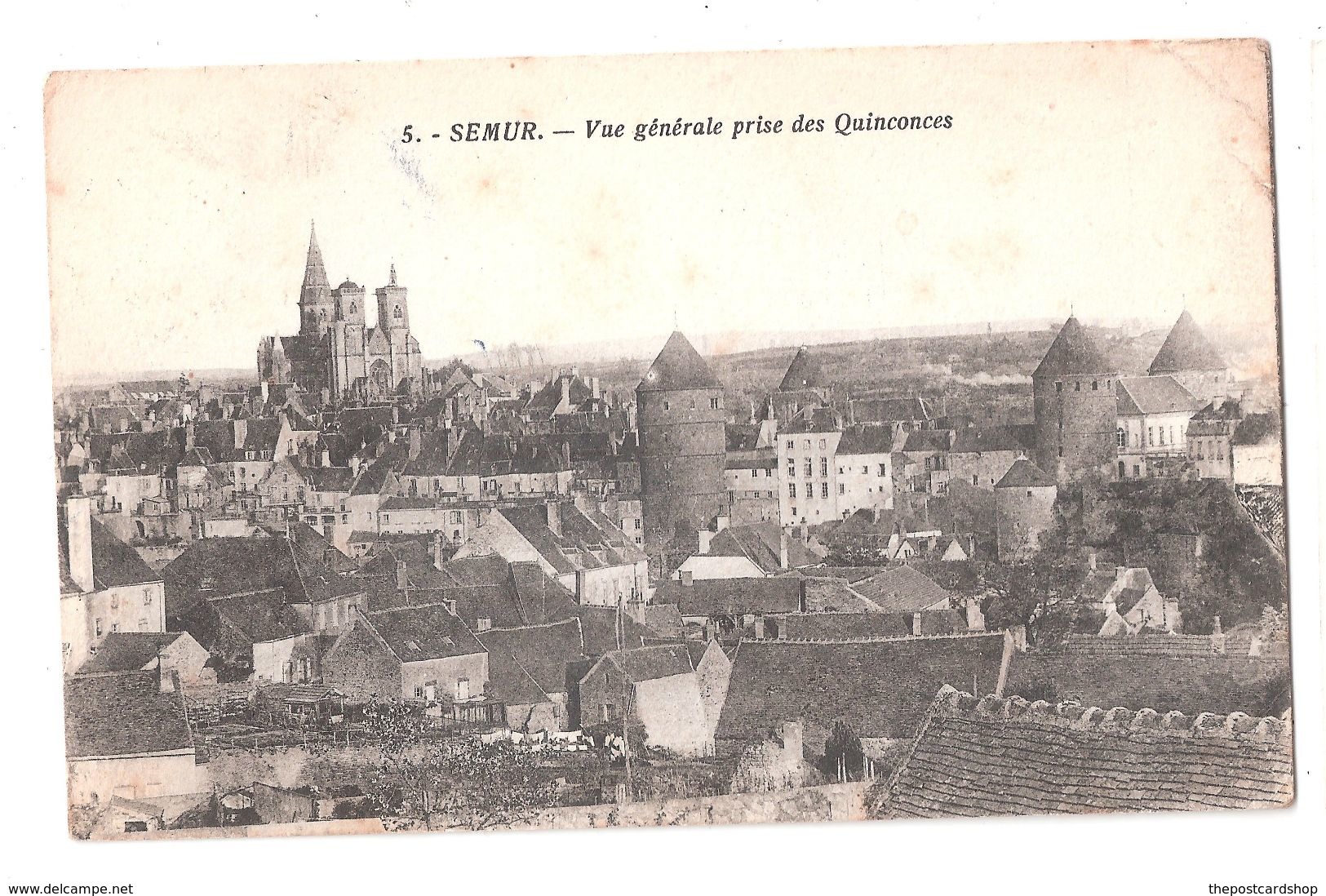 CPA 21 No.5. SEMUR  Vue Generale Prise Des Quinconces Achat Immédiat - Semur