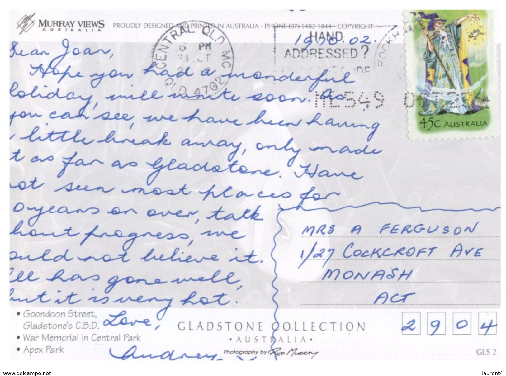 (988) Australia - (with Stamp At Back Of Card) - QLD - Glastone - Sunshine Coast