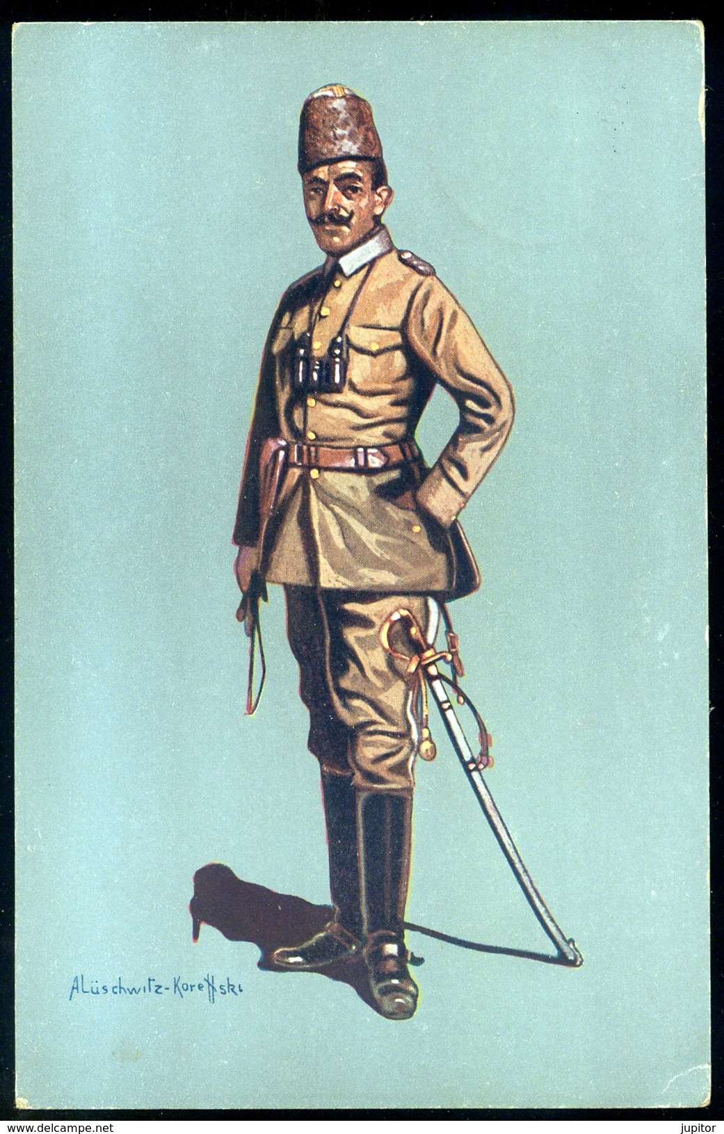 Turkey Kavallerieofficer In Felden Form (Khaki) 1914-15 Posted 1915 Allenstein Poland - Turkije