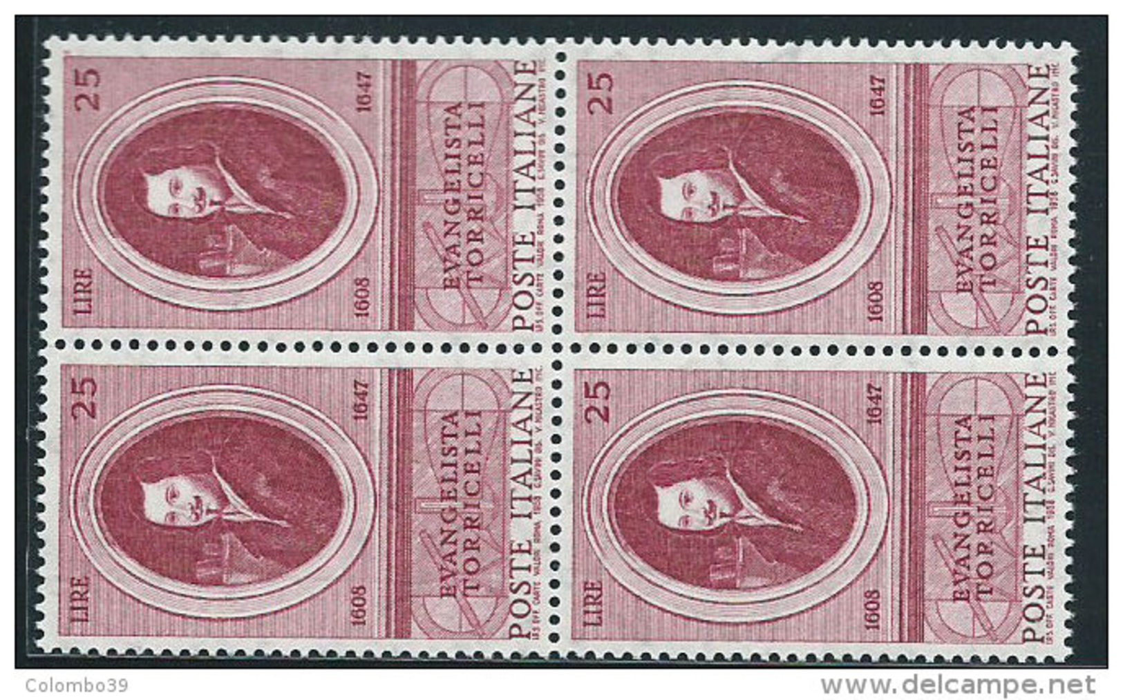 Italia 1958 Nuovo** - Torricelli Quartina - 1946-60: Mint/hinged