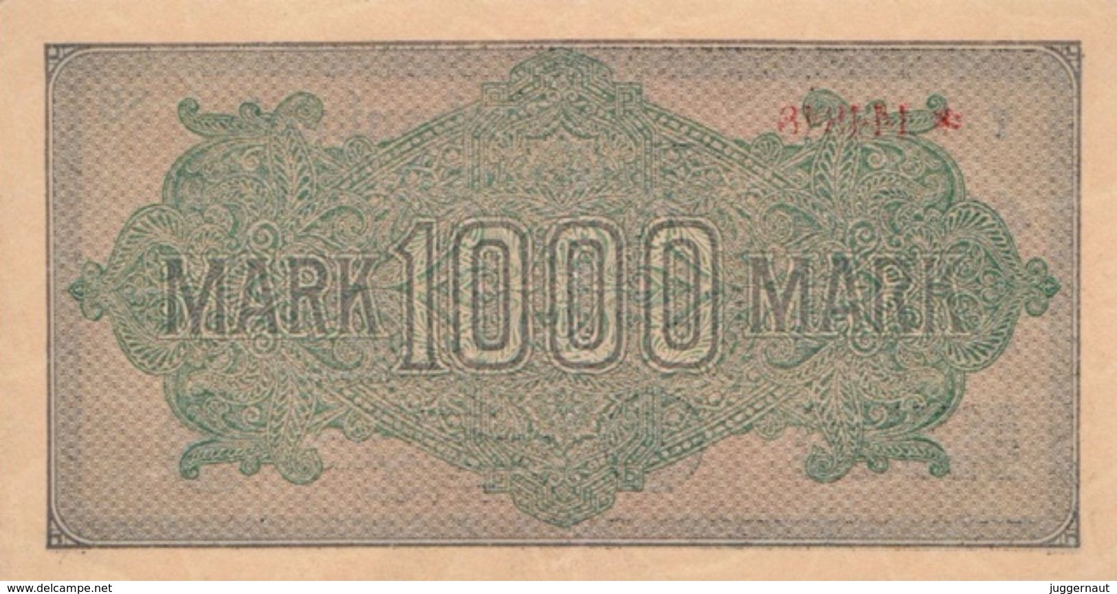 GERMANY 1000 MARK REICHSBANKNOTE 1922 AD PICK NO.76b UNCIRCULATED UNC - 1000 Mark