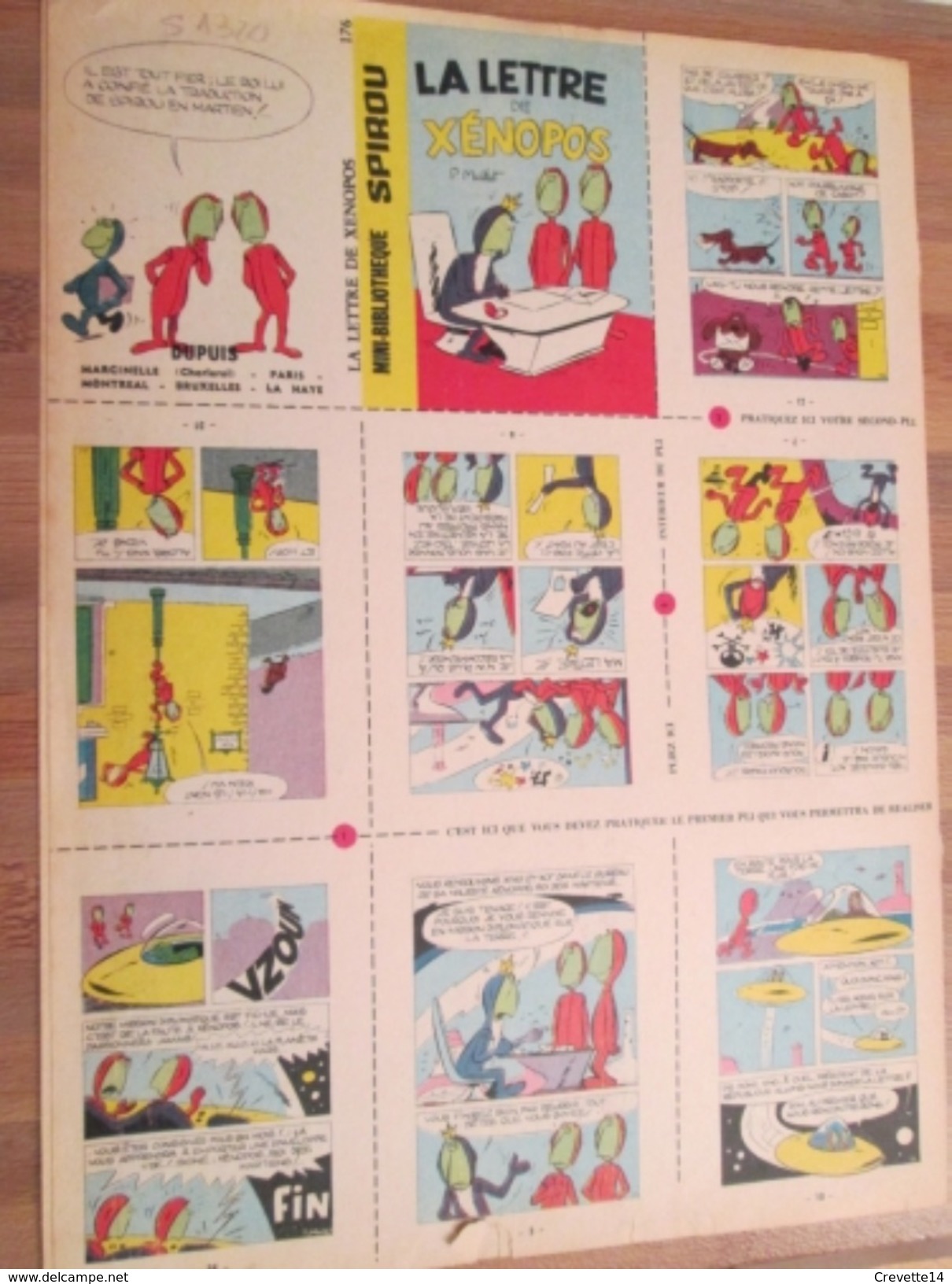 Rare MINI-RECIT SPIROU Années 60/70 Entier,  à Découper Pour Montage : N°176 LA LETTRE DE XENOPOS - Spirou Magazine