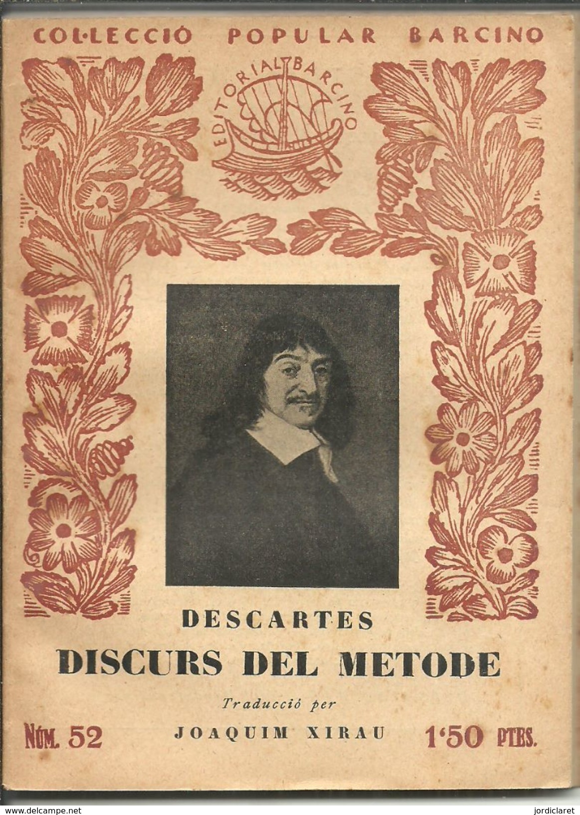 DESCARTES    EDICION 1929   COLLECIO BARCINO - Filosofia E Religione