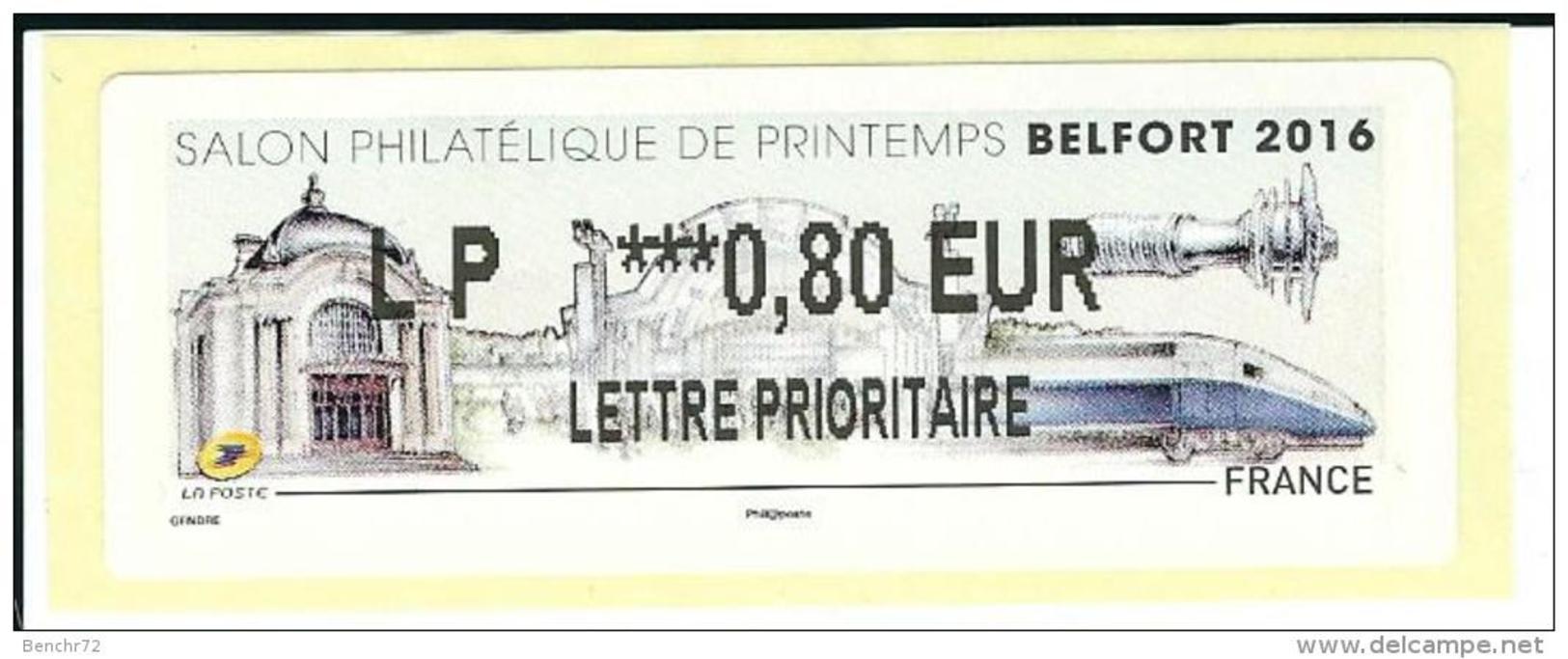 VIGNETTE LISA 2 - 2016 - BELFORT - SALON PHILATELIQUE - MENTION LETTRE PRIORITAIRE 0.80 EUR - NEUF - 2010-... Vignettes Illustrées