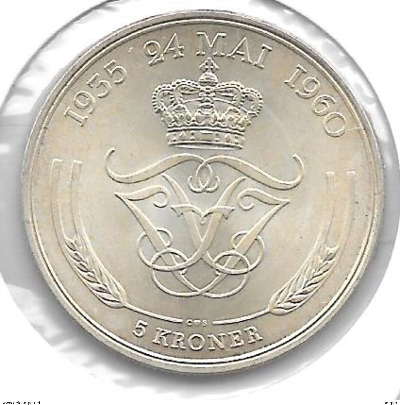 *denmark 5 Kroner 1960  Km 852   Unc !! - Danemark