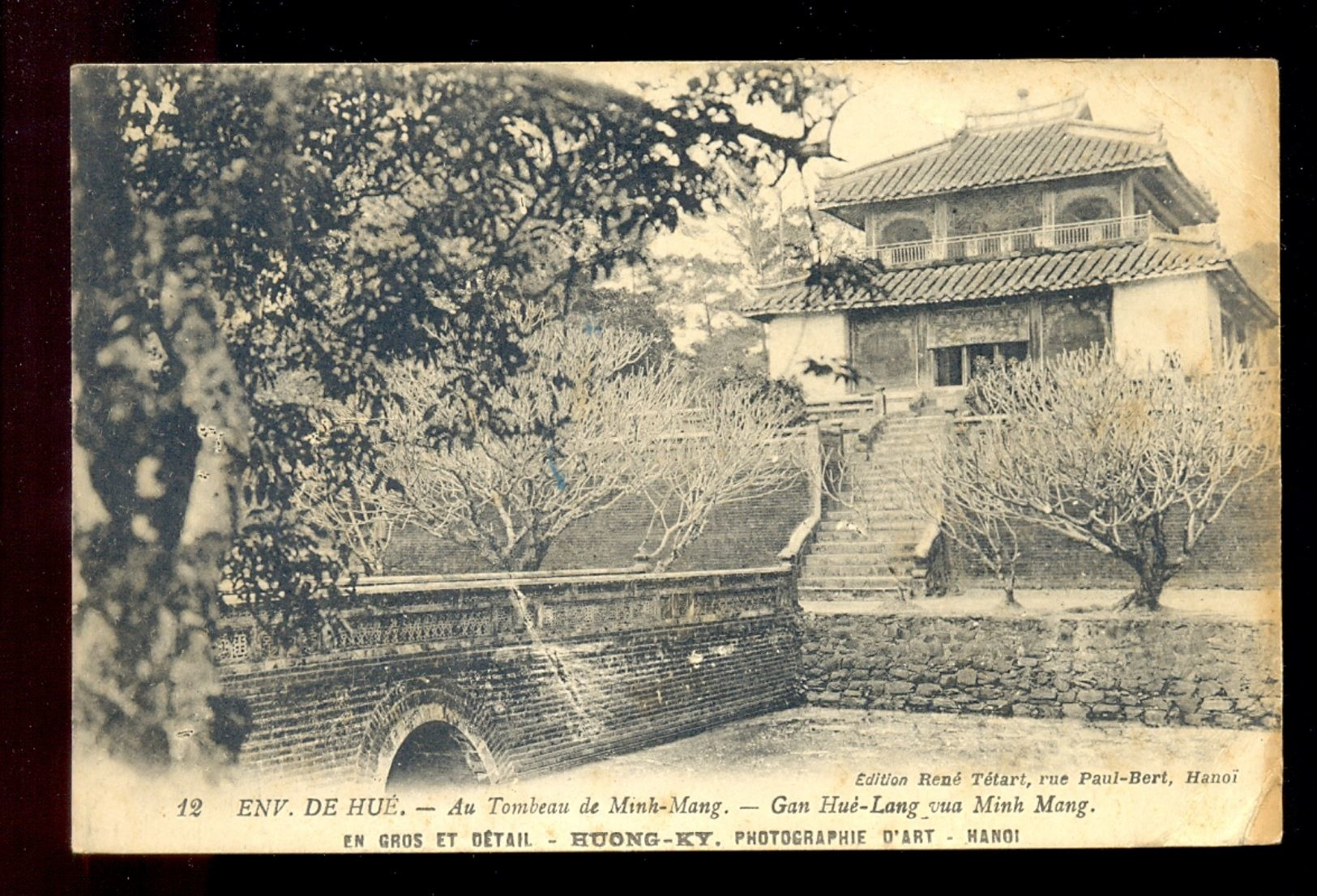 FRENCH INDO CHINA VIETNAM * OLD POST CARD TOMB OF MINH MANG SENT IN 1923 - Vietnam